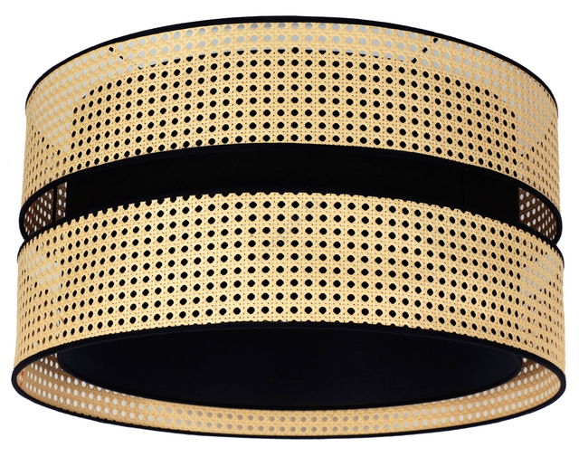 DUOLLA Deckenleuchte Lampe Duo Rattan Baumwolle Rund Beige Schwarz Wohnzimmer - 5903689184199