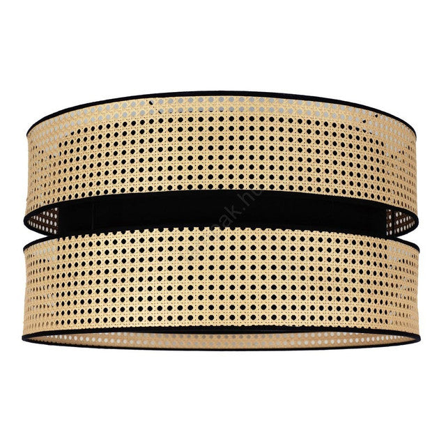 DUOLLA Deckenleuchte Lampe Duo Rattan Baumwolle Rund Beige Schwarz Wohnzimmer - 5903689184199