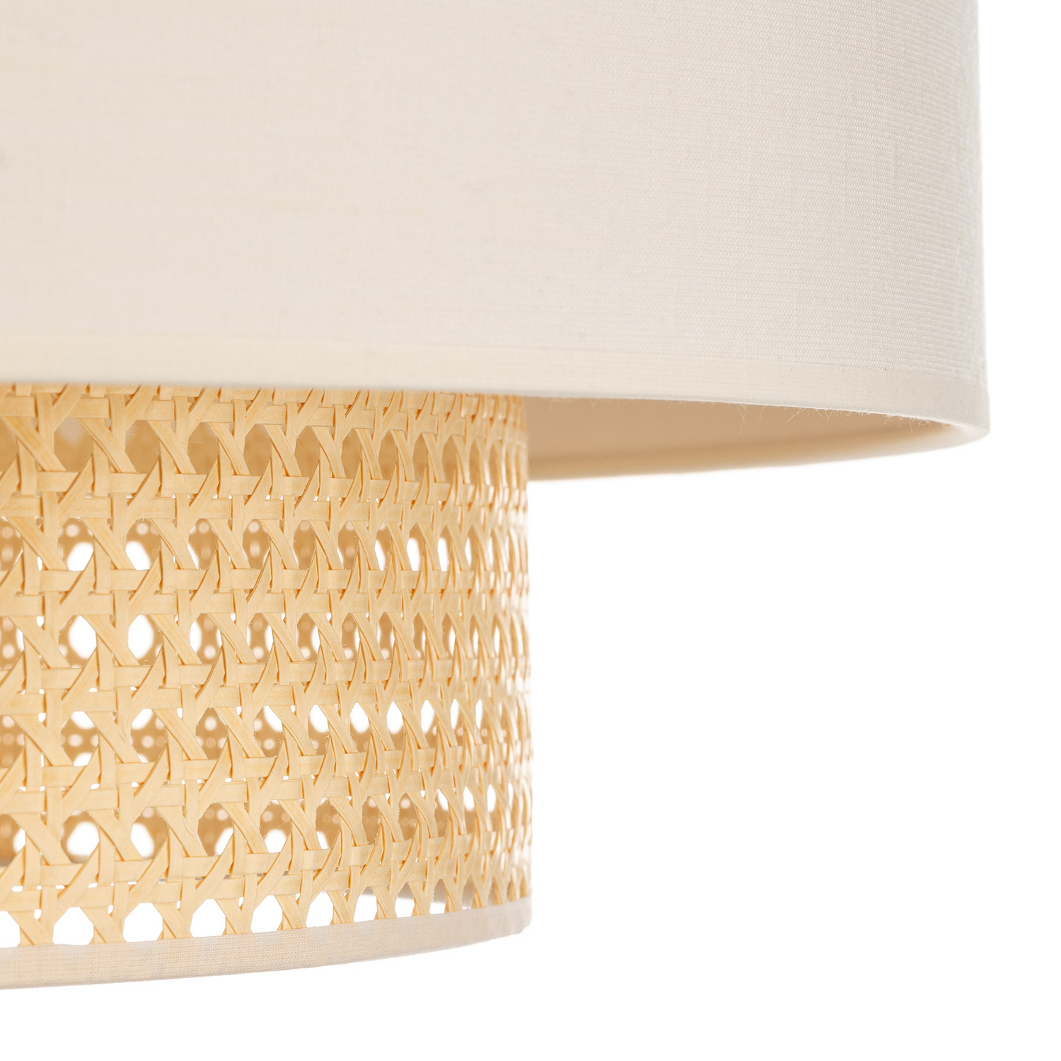 B-Ware Duolla Deckenleuchte Hängelampe Boho Rattanlampe Creme Weiß 60 Cm Baumwolle - 5903689189736