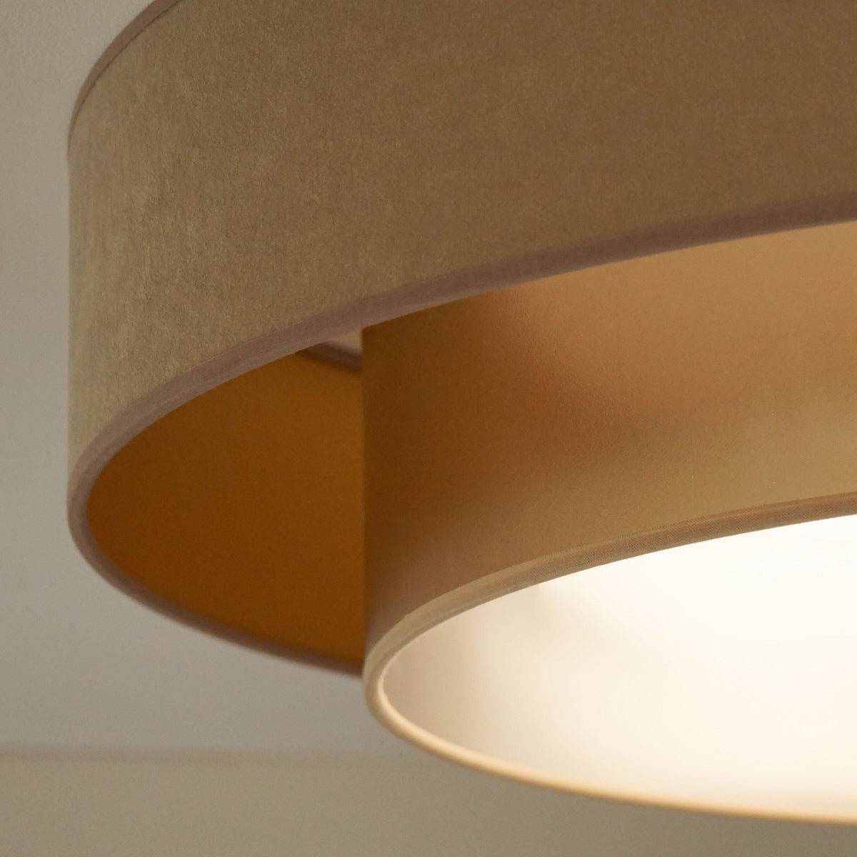 Duolla Deckenleuchte Lampe LED Luneta Fernbedienung Samt beige gold dimmbar - 5905317606370