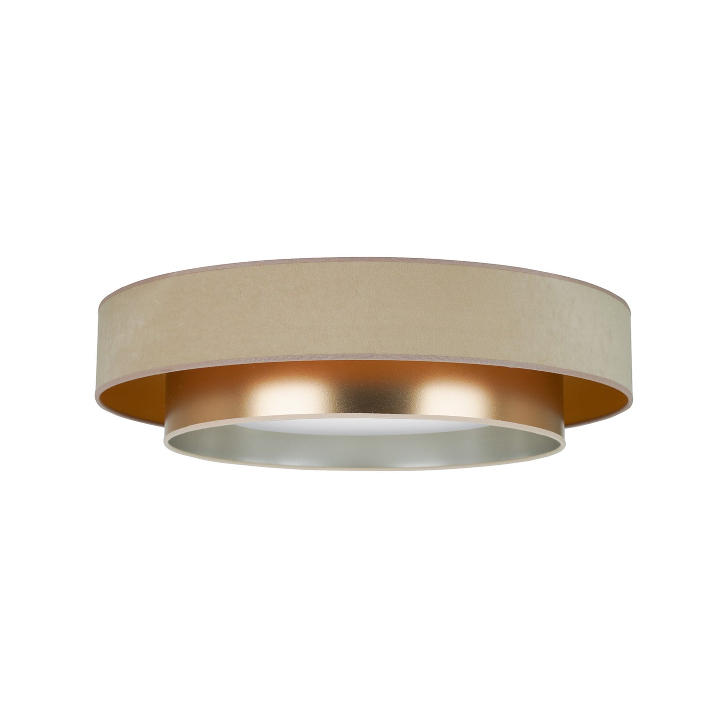 B-Ware Duolla Led Deckenlampe Luneta Leuchte Lampe Samt Beige Gold ø 60 Cm 3 Step Dim - 5905317606370
