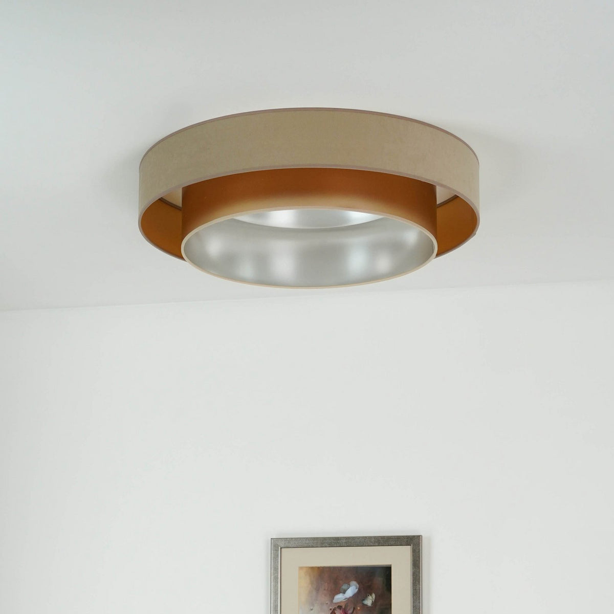 Duolla Deckenleuchte Lampe LED Luneta Fernbedienung Samt beige gold dimmbar - 5905317606370