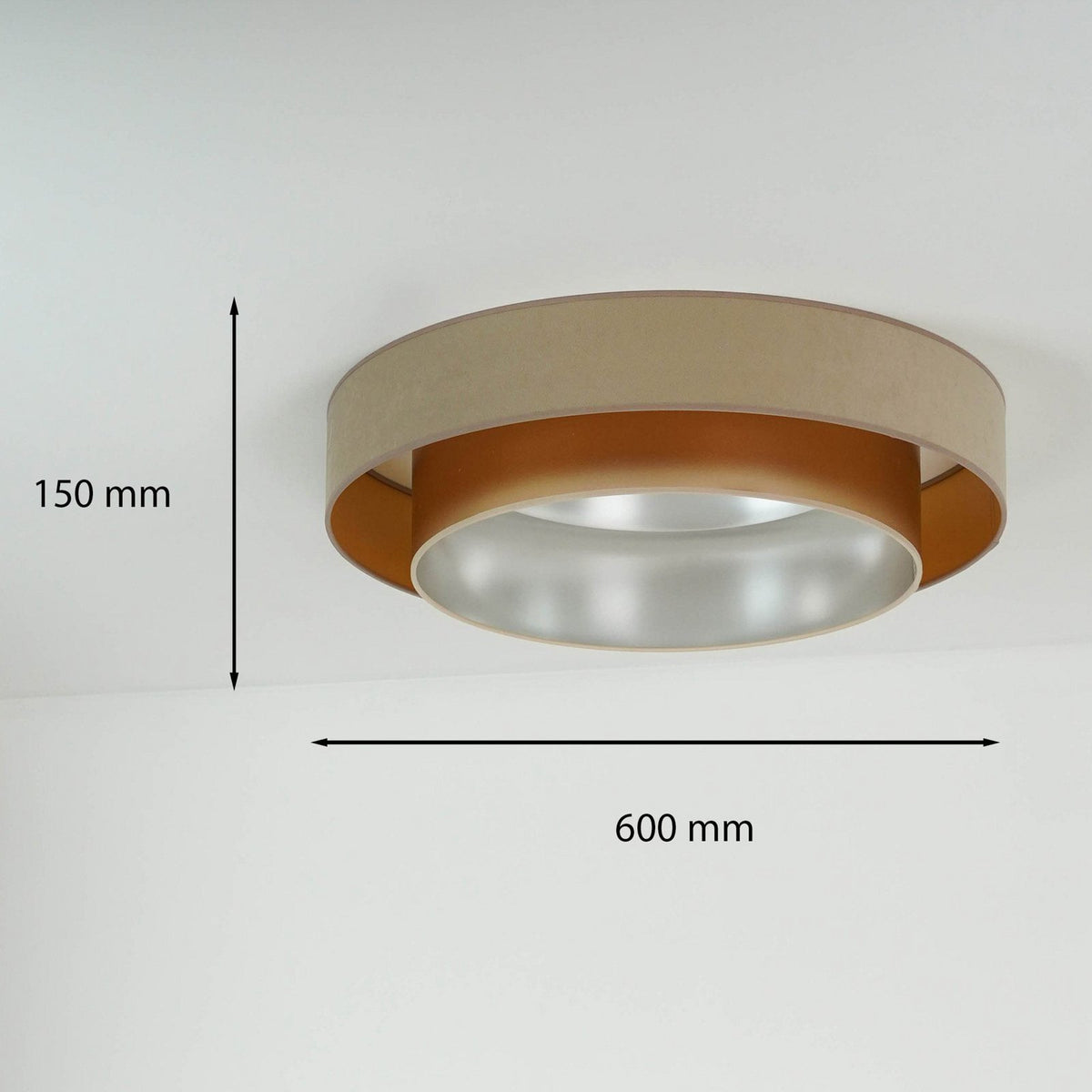 Duolla Deckenleuchte Lampe LED Luneta Fernbedienung Samt beige gold dimmbar - 5905317606370