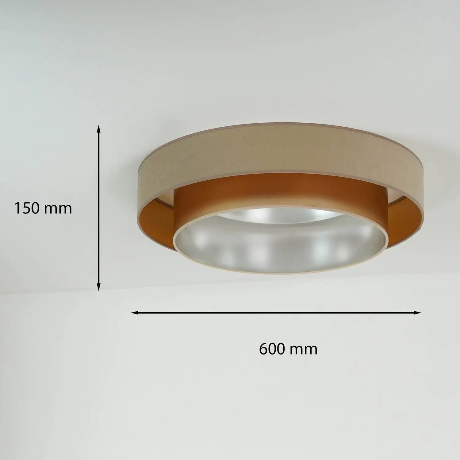 B-Ware Duolla Led Deckenlampe Luneta Leuchte Lampe Samt Beige Gold ø 60 Cm 3 Step Dim - 5905317606370