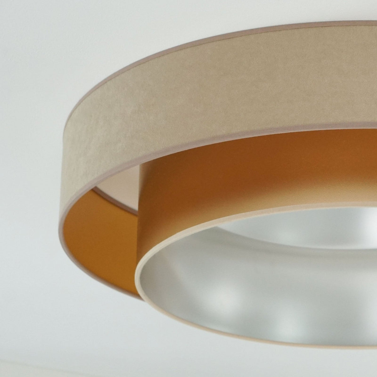 Duolla Deckenleuchte Lampe LED Luneta Fernbedienung Samt beige gold dimmbar - 5905317606370