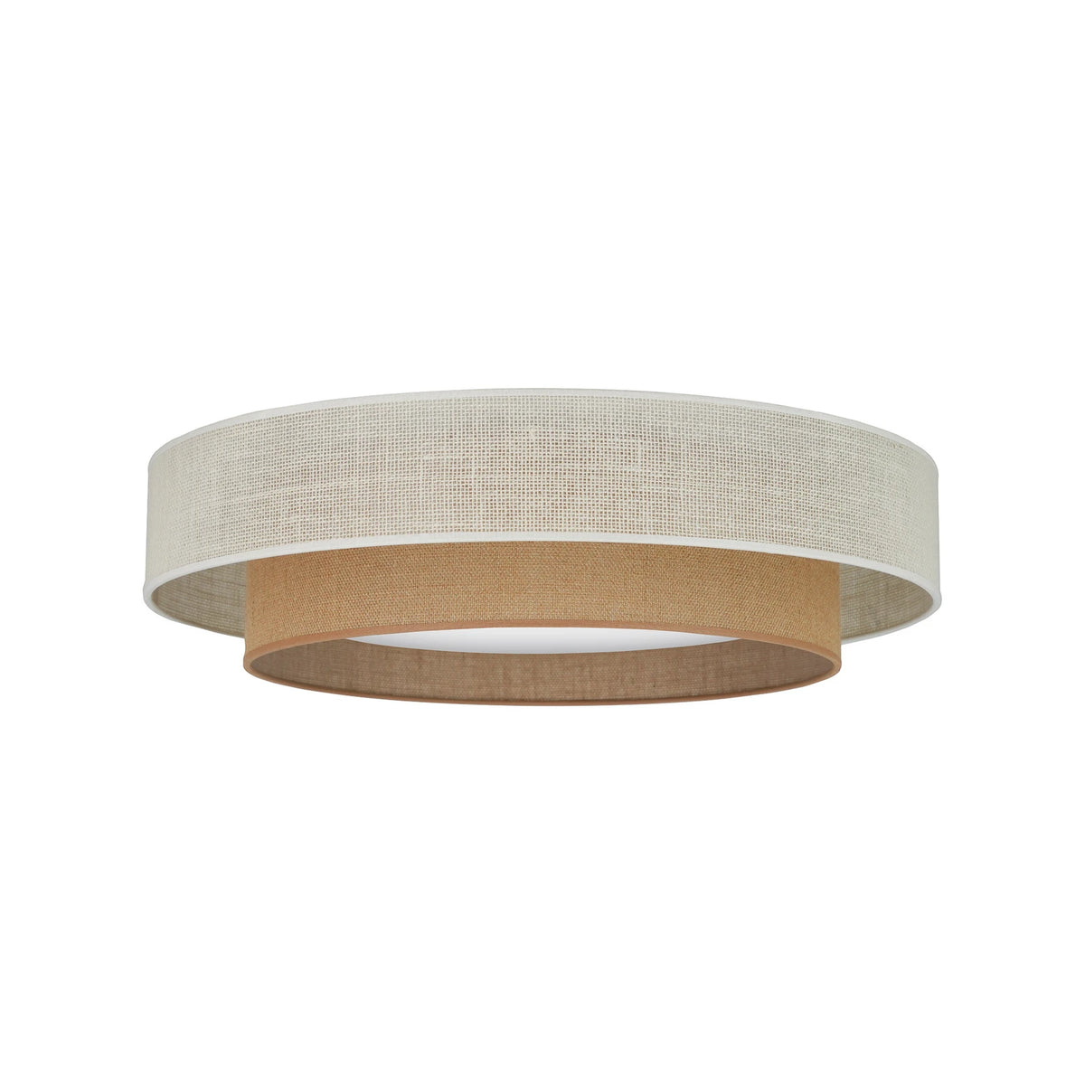 DUOLLA Deckenleuchte Lampe LED Fernbedienung Textil weiß braun dimmbar Jute 60 c - 5905317606349