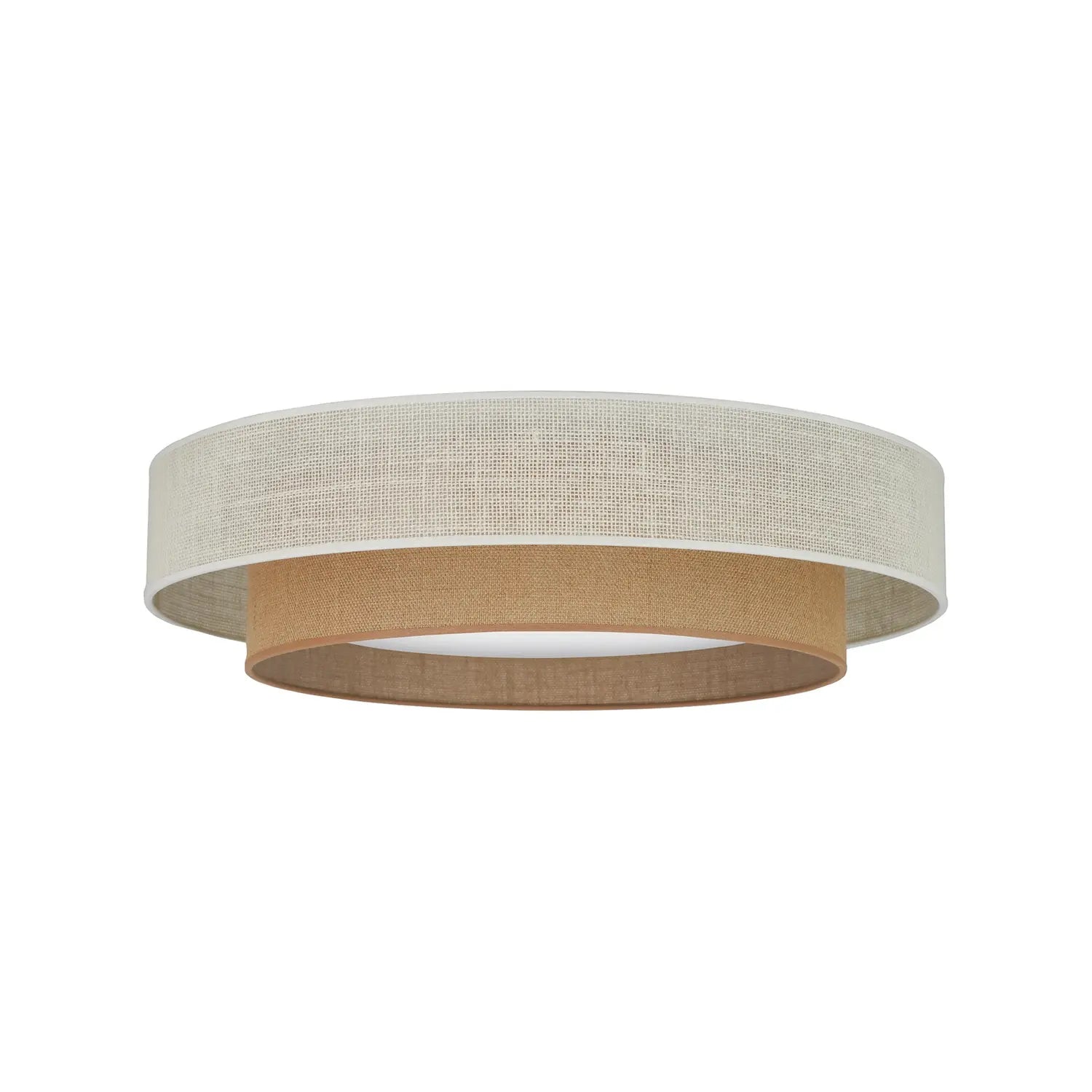B-Ware Duolla Led Deckenleuchte Luneta Lampe Jute Weiß Braun 60cm Dimmbar Fernbedienung - 5905317606349