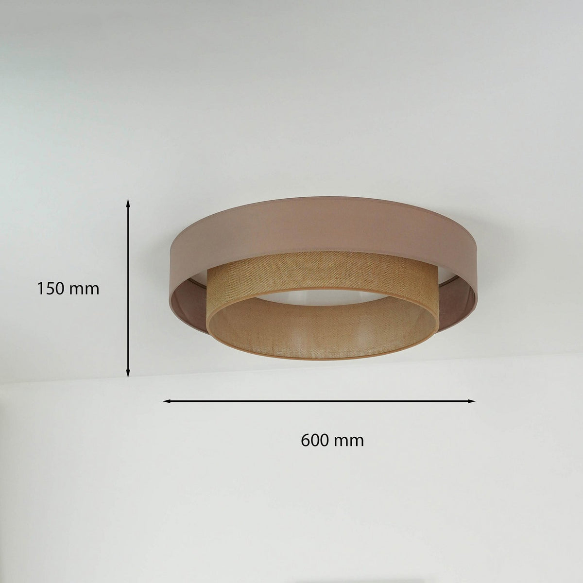 Duolla Deckenleuchte Deckenlampe LED Textil braun Luneta Fernbedienung dimm617 - 5905317606363