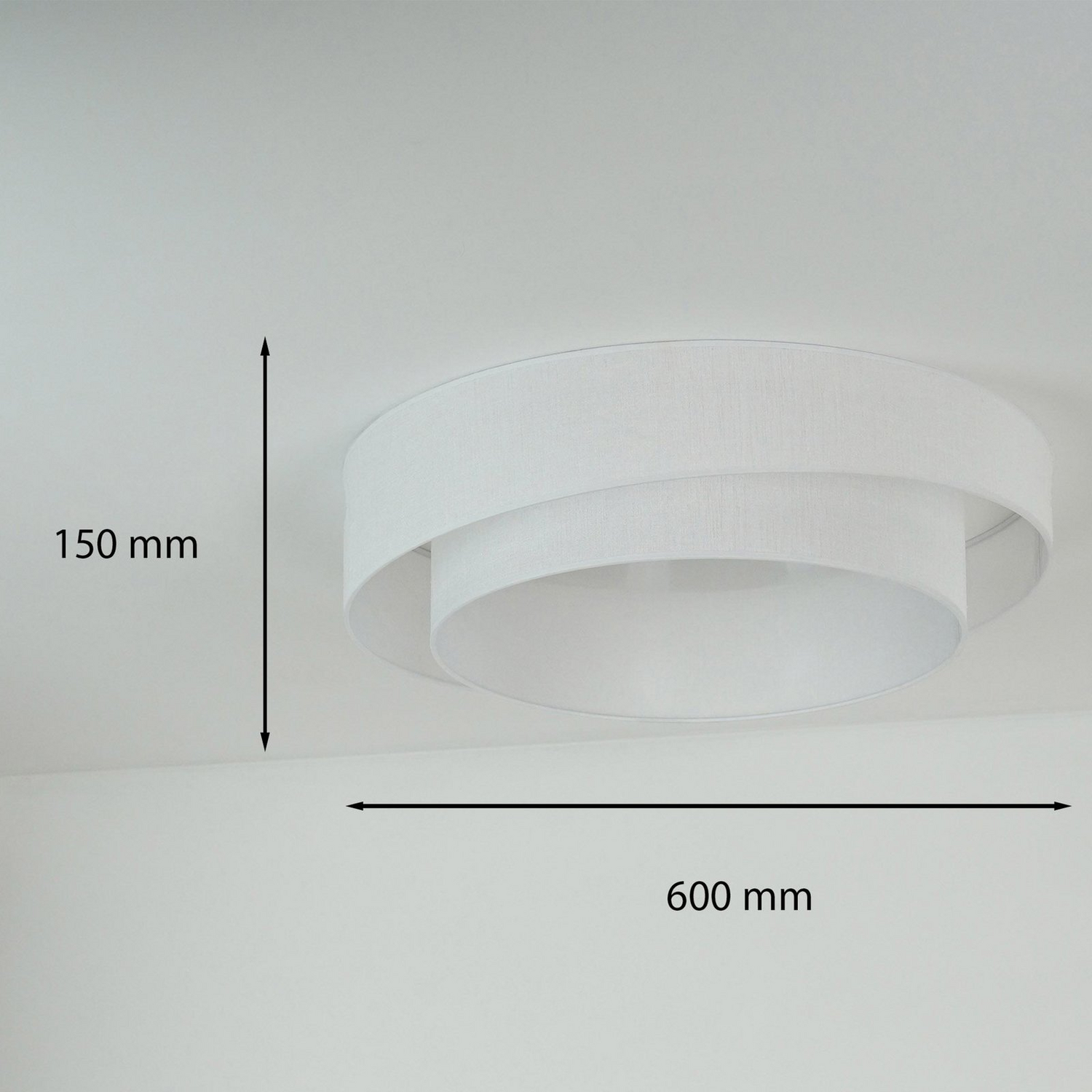 Duolla Led Deckenleuchte Lampe Leuchte Fernbedienung Weiß 60cm Dimmbar Textil    B-Ware