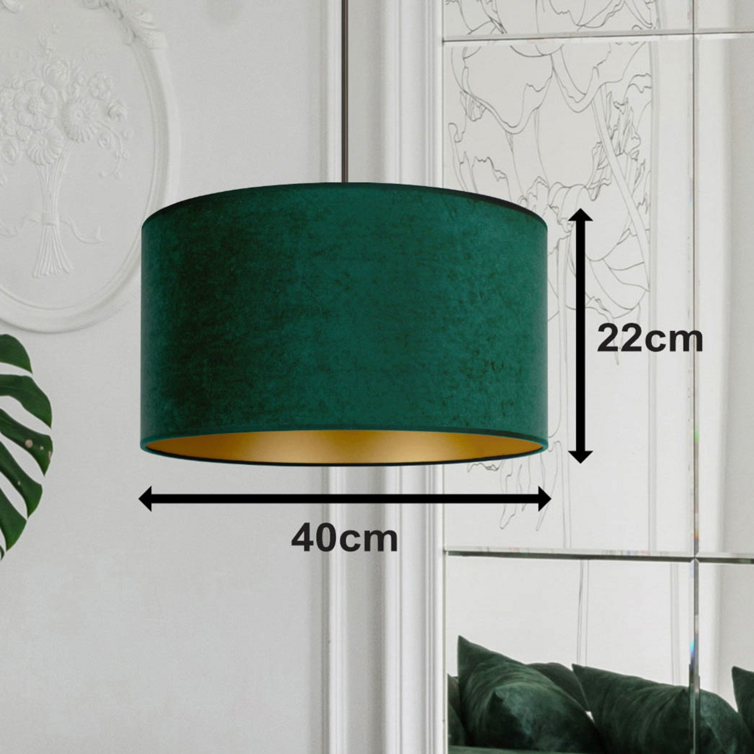 B-Ware Duolla Pendellampe Hängelampe Golden Roller Dunkelgrün Gold Esszimmerlampe - 5903689181235