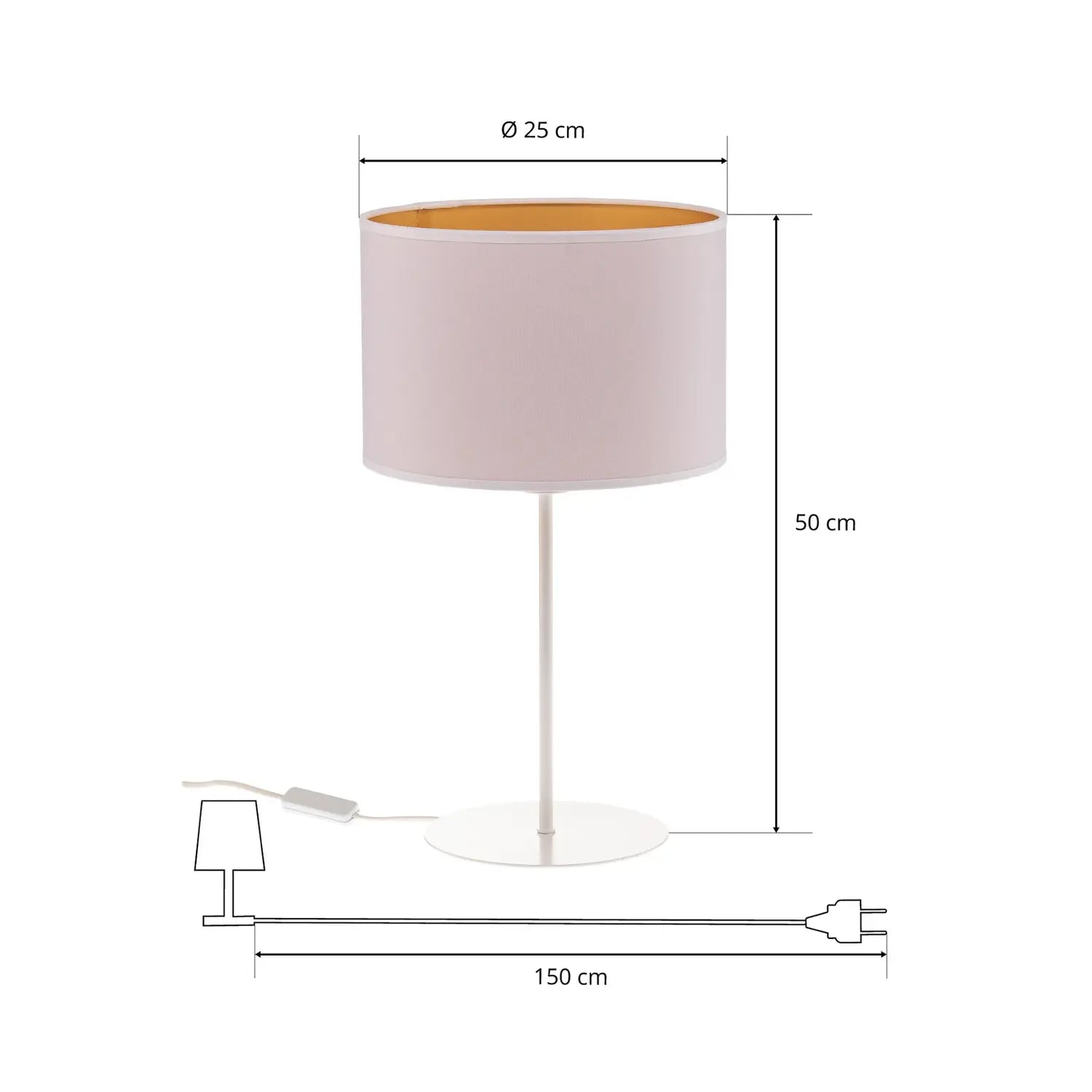 B-Ware Duolla Tischleuchte Tischlampe Roller Weiß Metall Schalter 50 Cm Siehe Text - 5903689182881