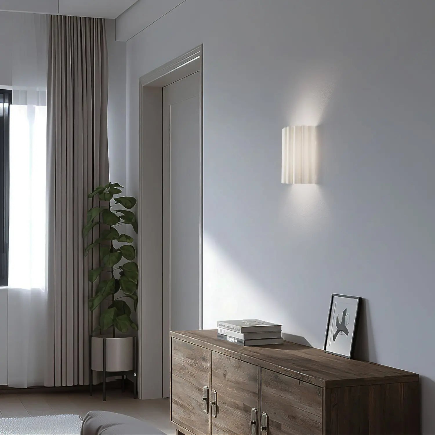 B-Ware Duolla Wandleuchte Wandlampe Aria Microfaser Creme E27 Led Lampenschirm - 5902249070804