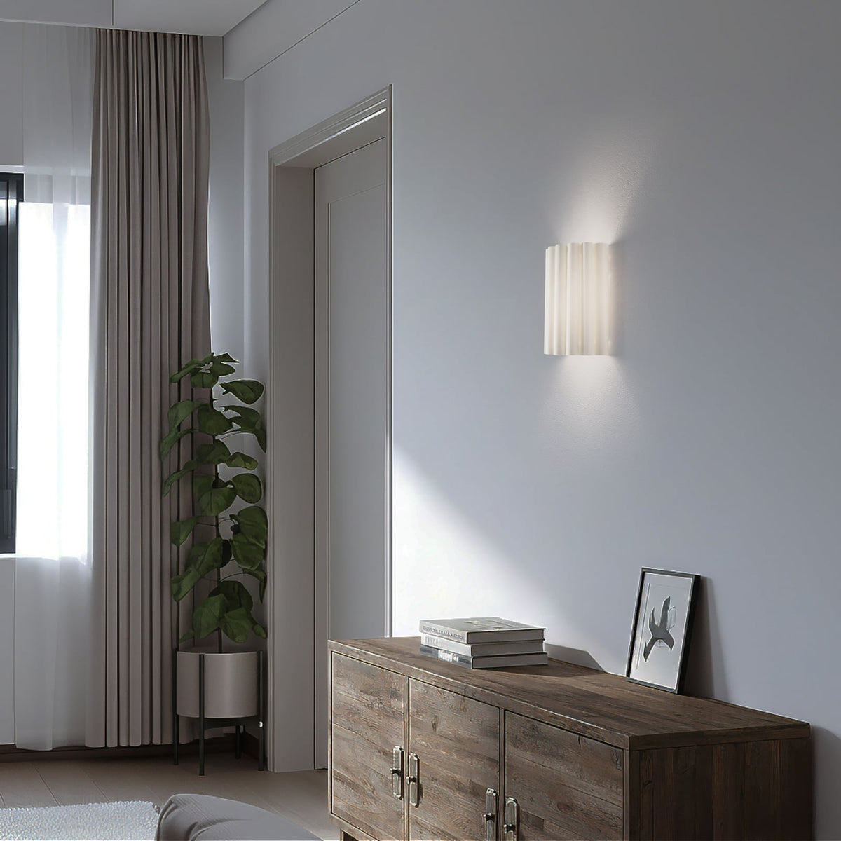 Duolla Wandleuchte Wandlampe Aria Microfaser creme E27 LED Lampenschirm - 5902249070804