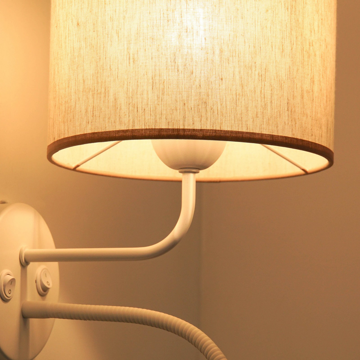 Duolla Wandleuchte Lampe Roller Wandlampe Licht Leselicht Baumwolle Rohweiß Weiß B-Ware - 5905317606691