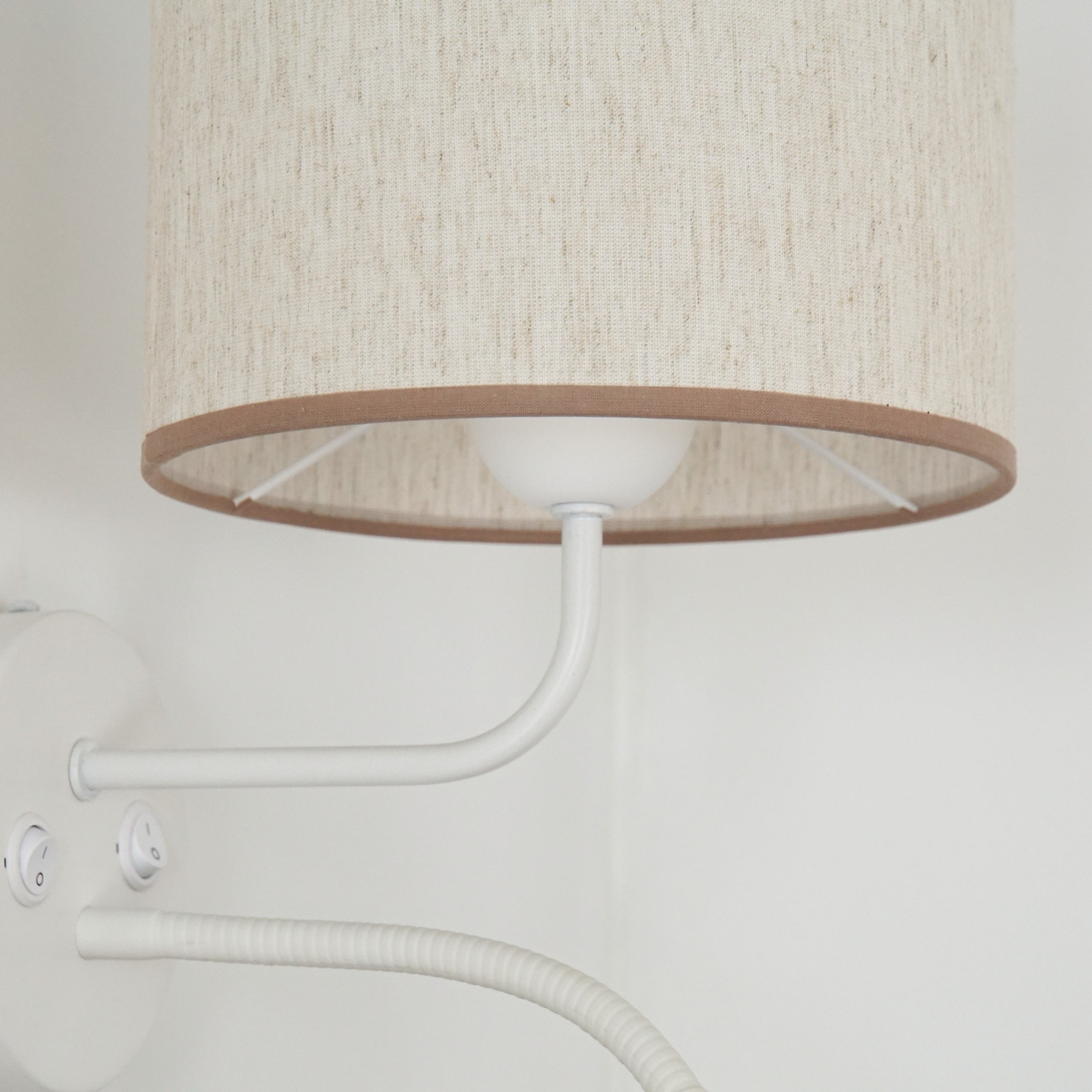 Duolla Wandleuchte Lampe Roller Wandlampe Licht Leselicht Baumwolle Rohweiß Weiß B-Ware - 5905317606691