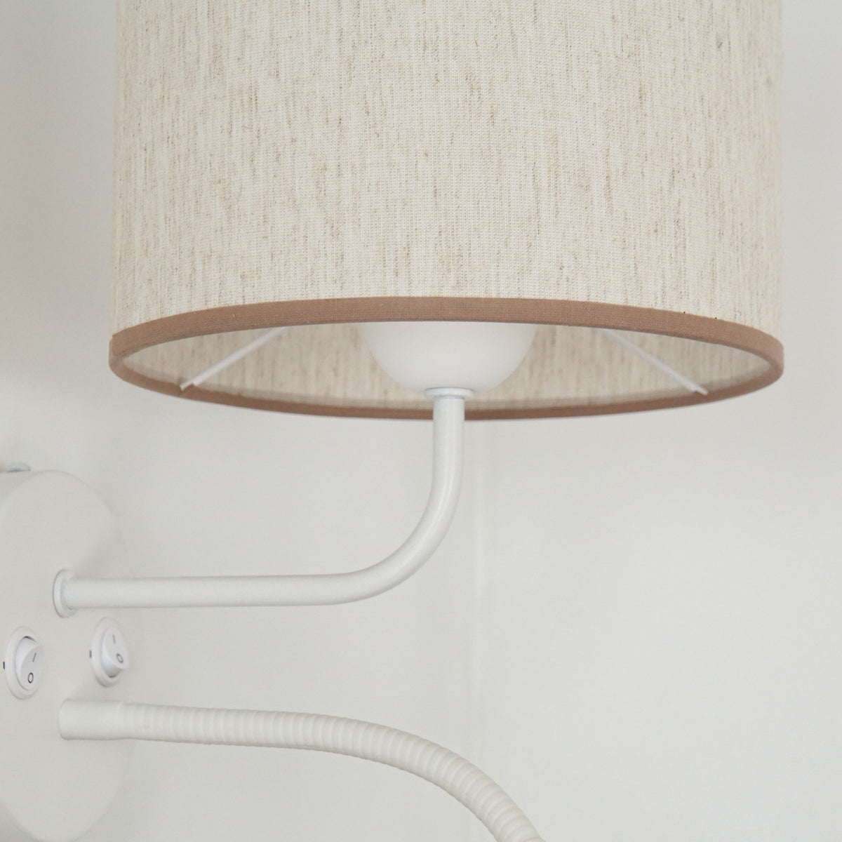 Duolla Wandleuchte Lampe Roller Wandlampe Licht Leselicht Baumwolle rohweiß weiß - 5905317606691