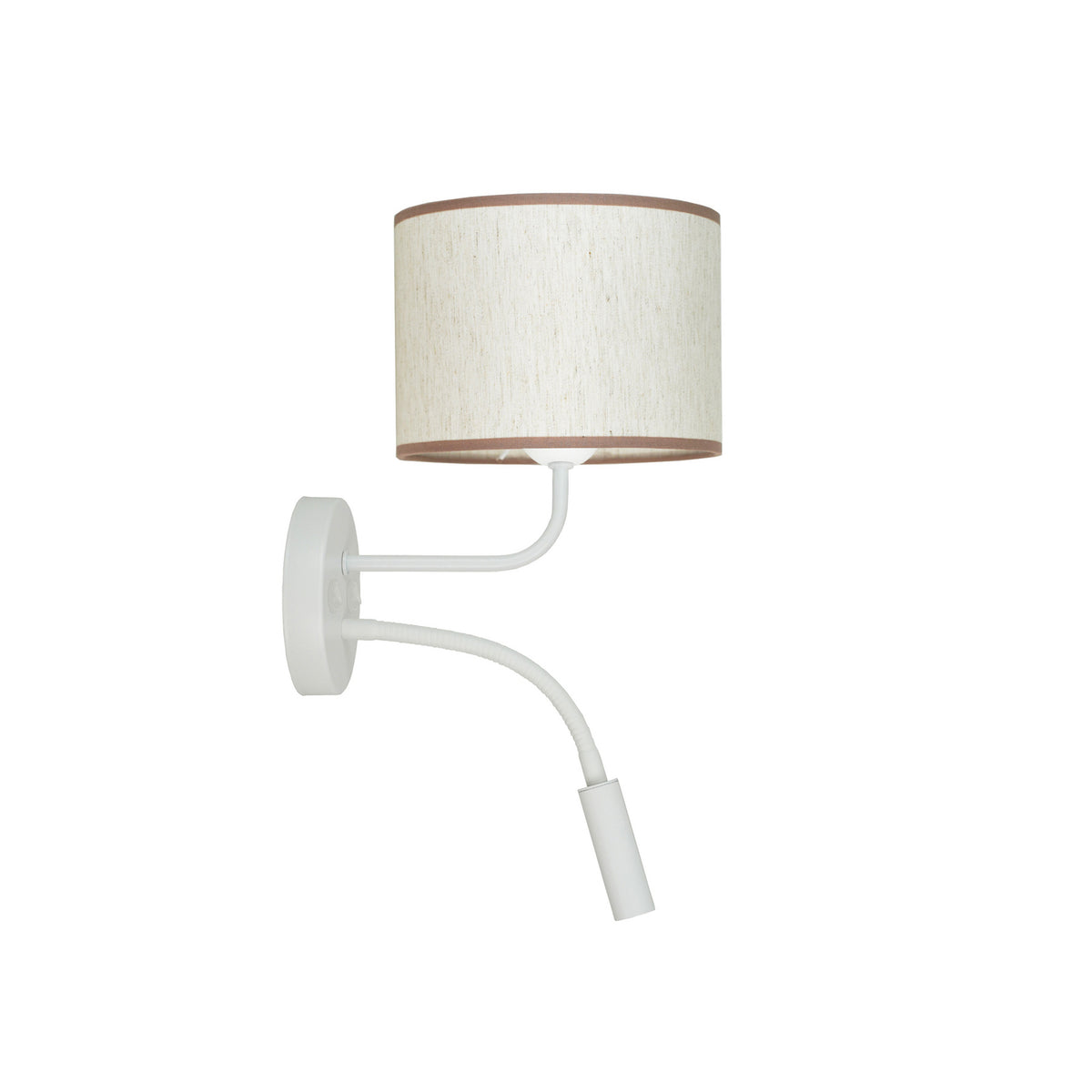 Duolla Wandleuchte Lampe Roller Wandlampe Licht Leselicht Baumwolle rohweiß weiß - 5905317606691