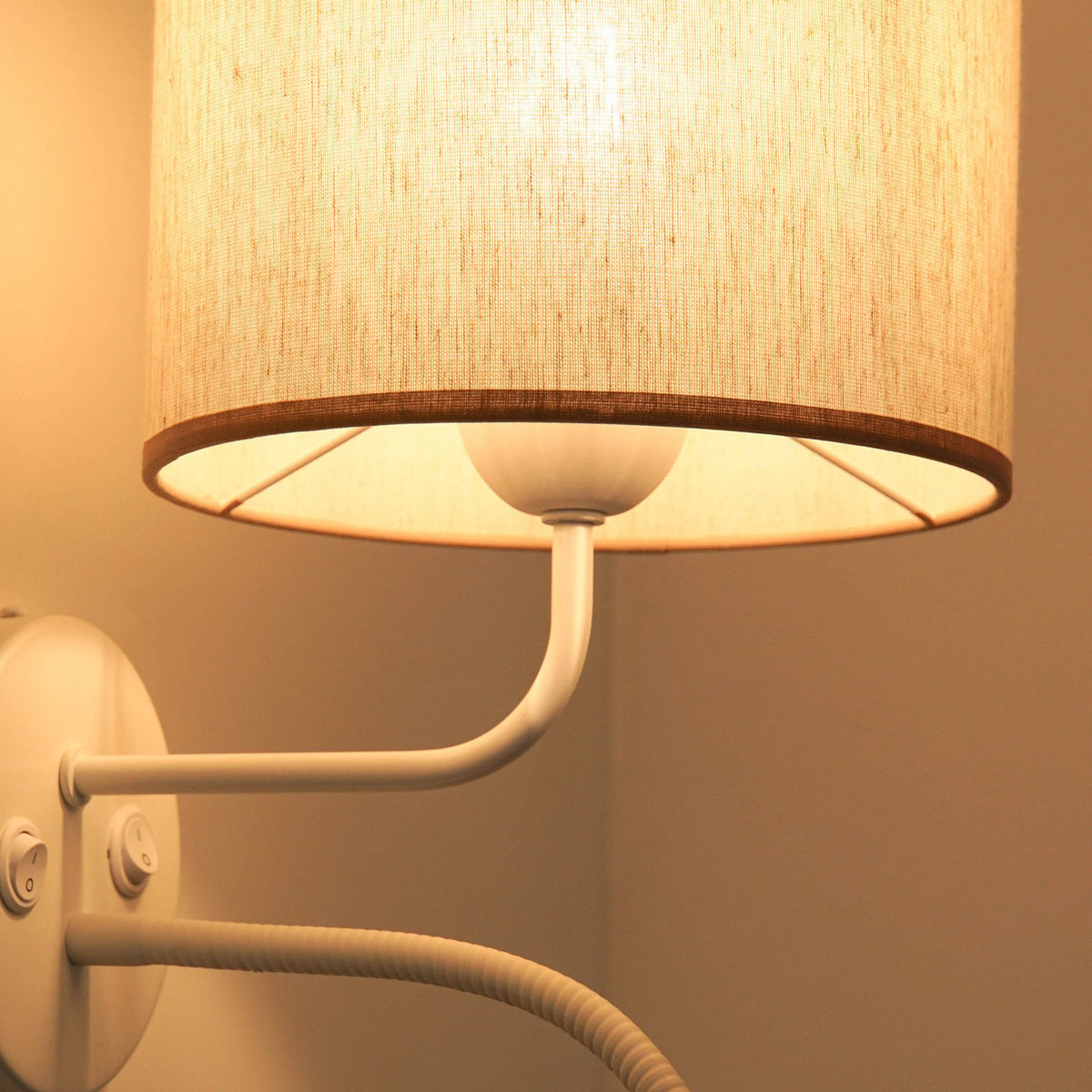 Duolla Wandleuchte Lampe Roller Wandlampe Licht Leselicht Baumwolle rohweiß weiß - 5905317606691