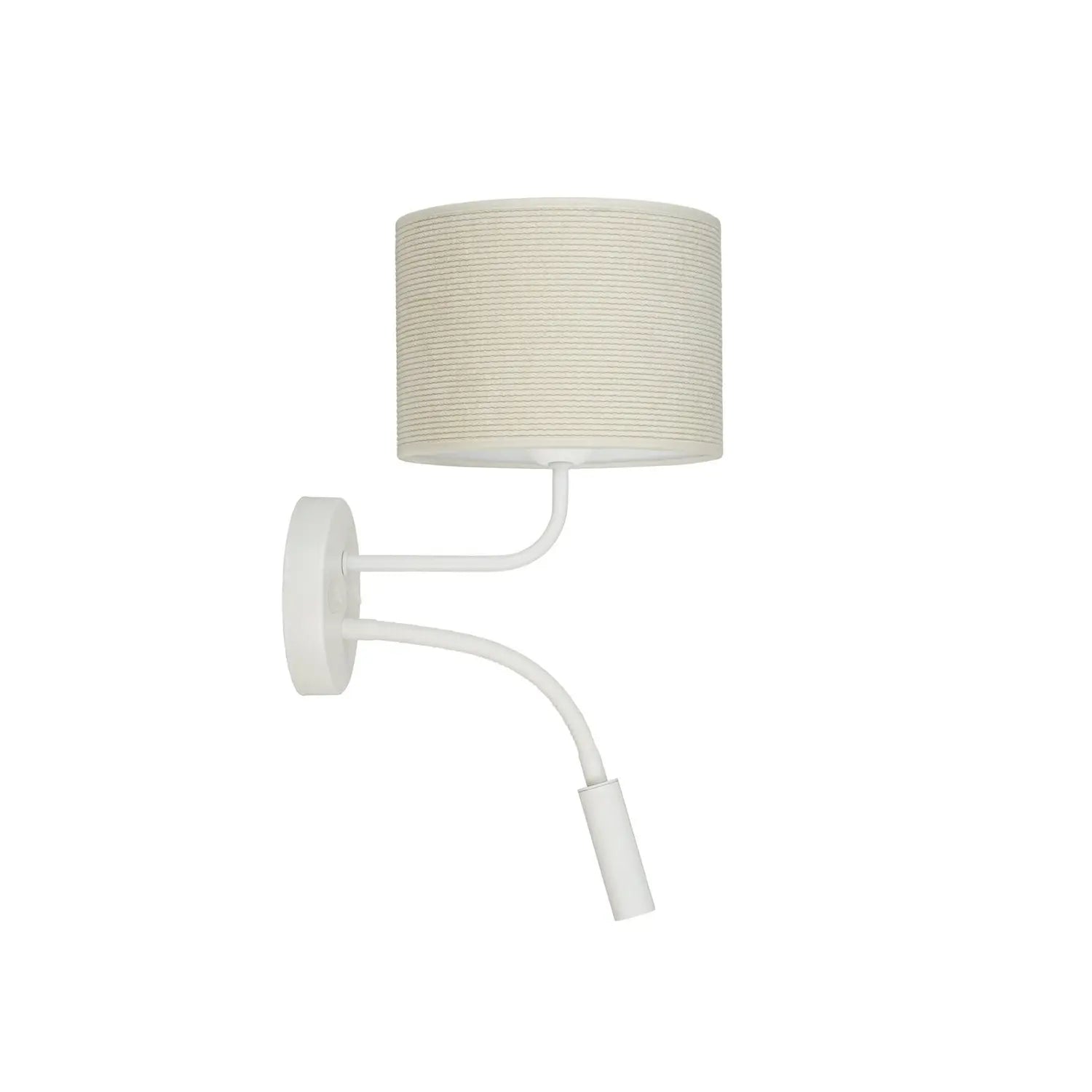 B-Ware Duolla Wandleuchte Wandlampe Roller Leselicht Cord Metall Weiß Schalter Europa - 5905317606639