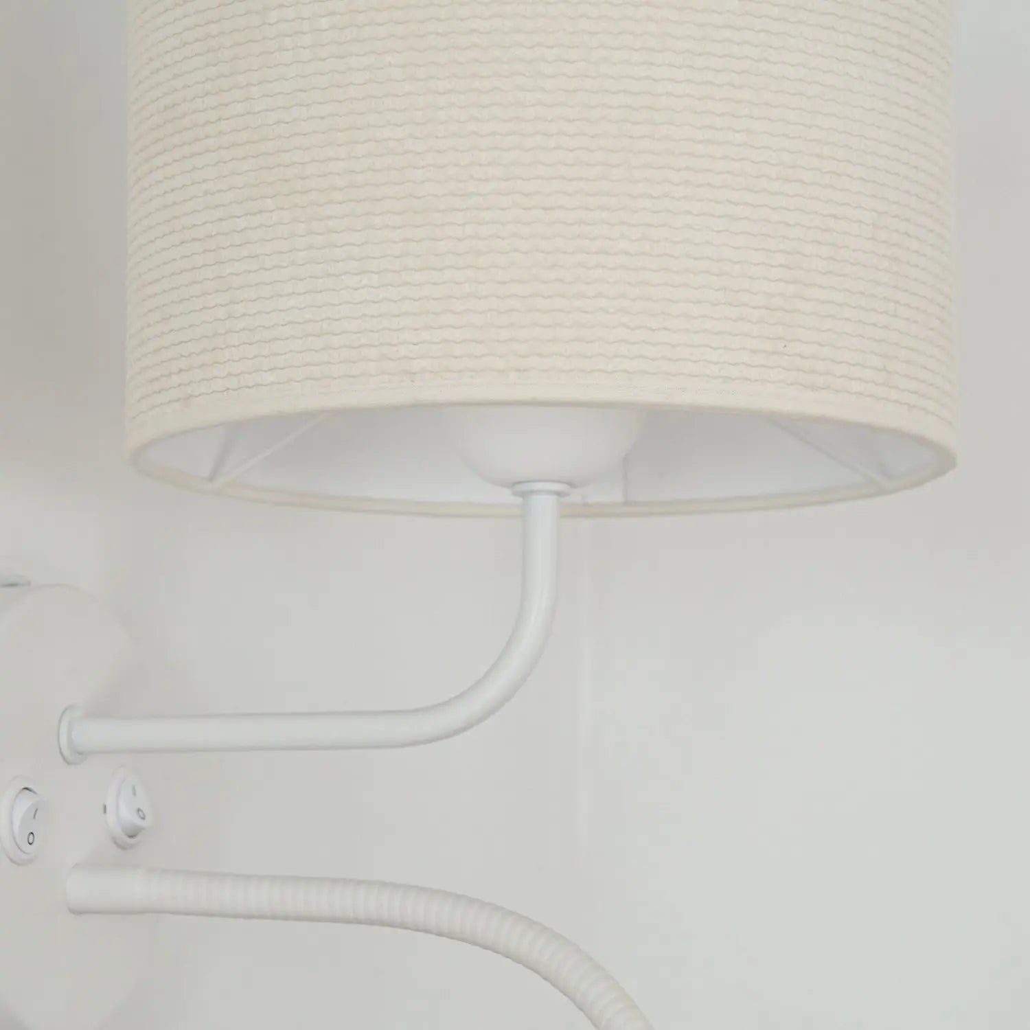 B-Ware Duolla Wandleuchte Wandlampe Roller Leselicht Cord Metall Weiß Schalter Europa - 5905317606639
