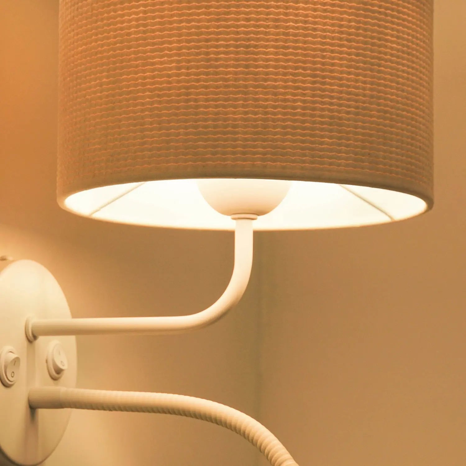 B-Ware Duolla Wandleuchte Wandlampe Roller Leselicht Cord Metall Weiß Schalter Europa - 5905317606639