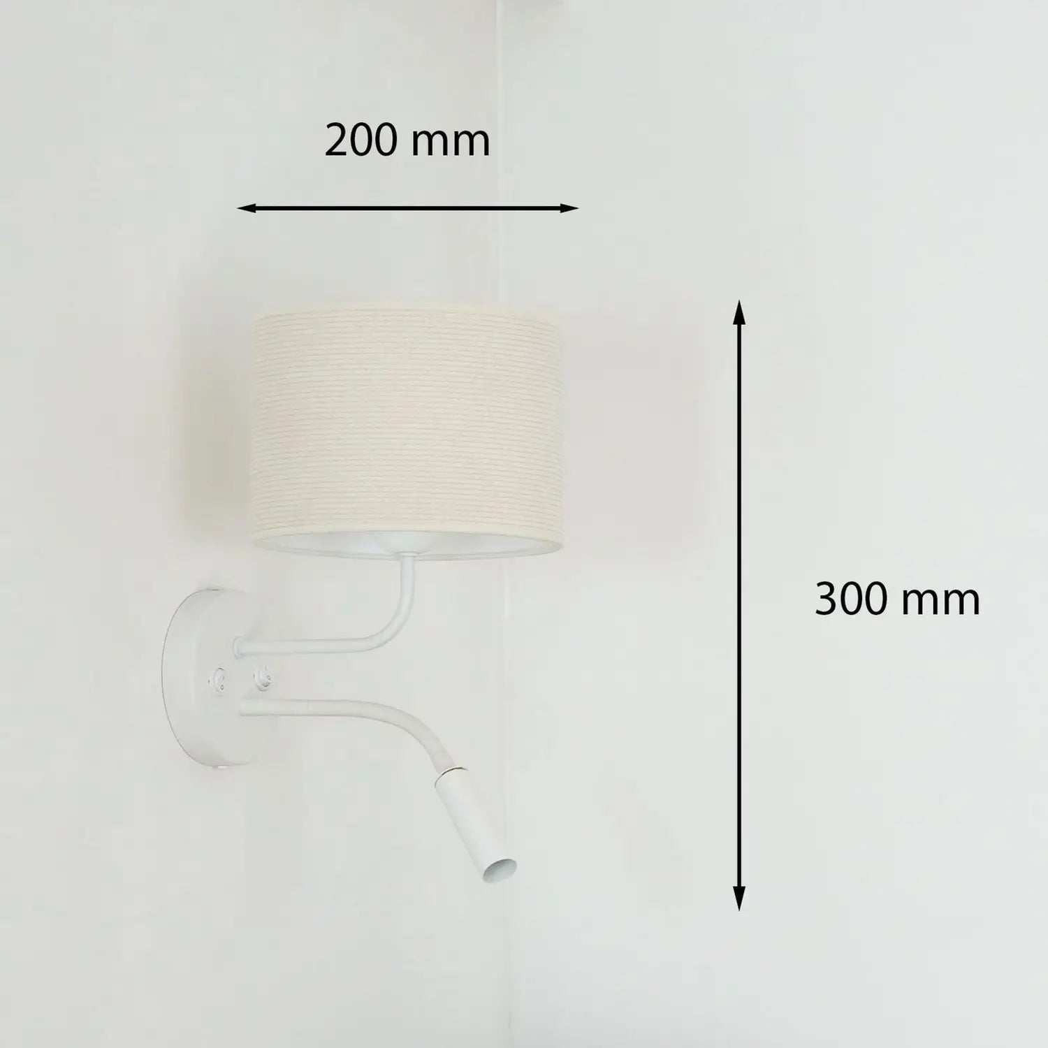 B-Ware Duolla Wandleuchte Wandlampe Roller Leselicht Cord Metall Weiß Schalter Europa - 5905317606639