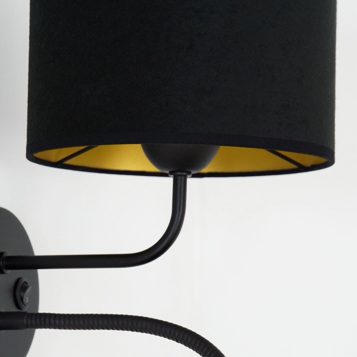 Duolla Wandleuchte Leuchte Lampe schwarz Samt Leselicht Metall E27 G9 2flg - 5905317606776