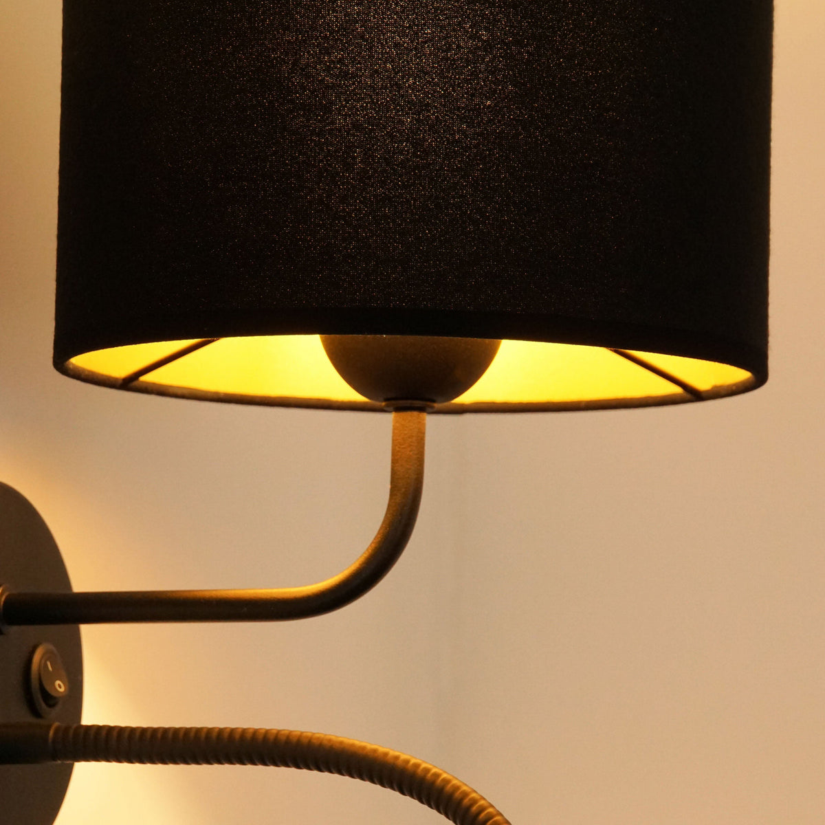 Duolla Wandleuchte Leuchte Lampe schwarz Samt Leselicht Metall E27 G9 2flg - 5905317606776