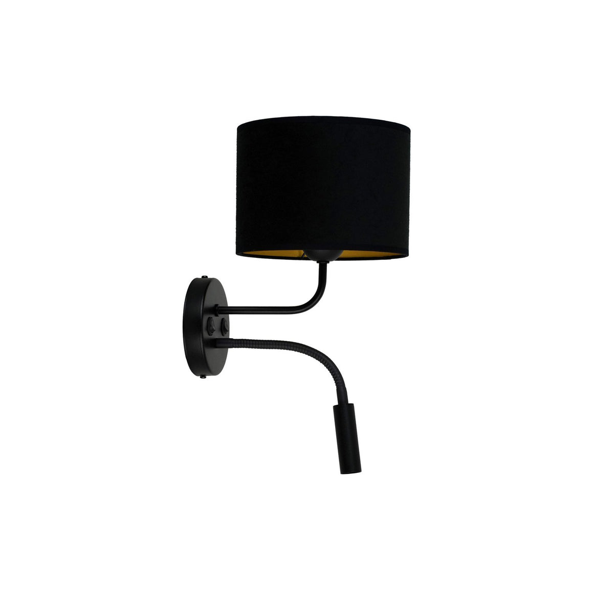 Duolla Wandleuchte Leuchte Lampe schwarz Samt Leselicht Metall E27 G9 2flg - 5905317606776