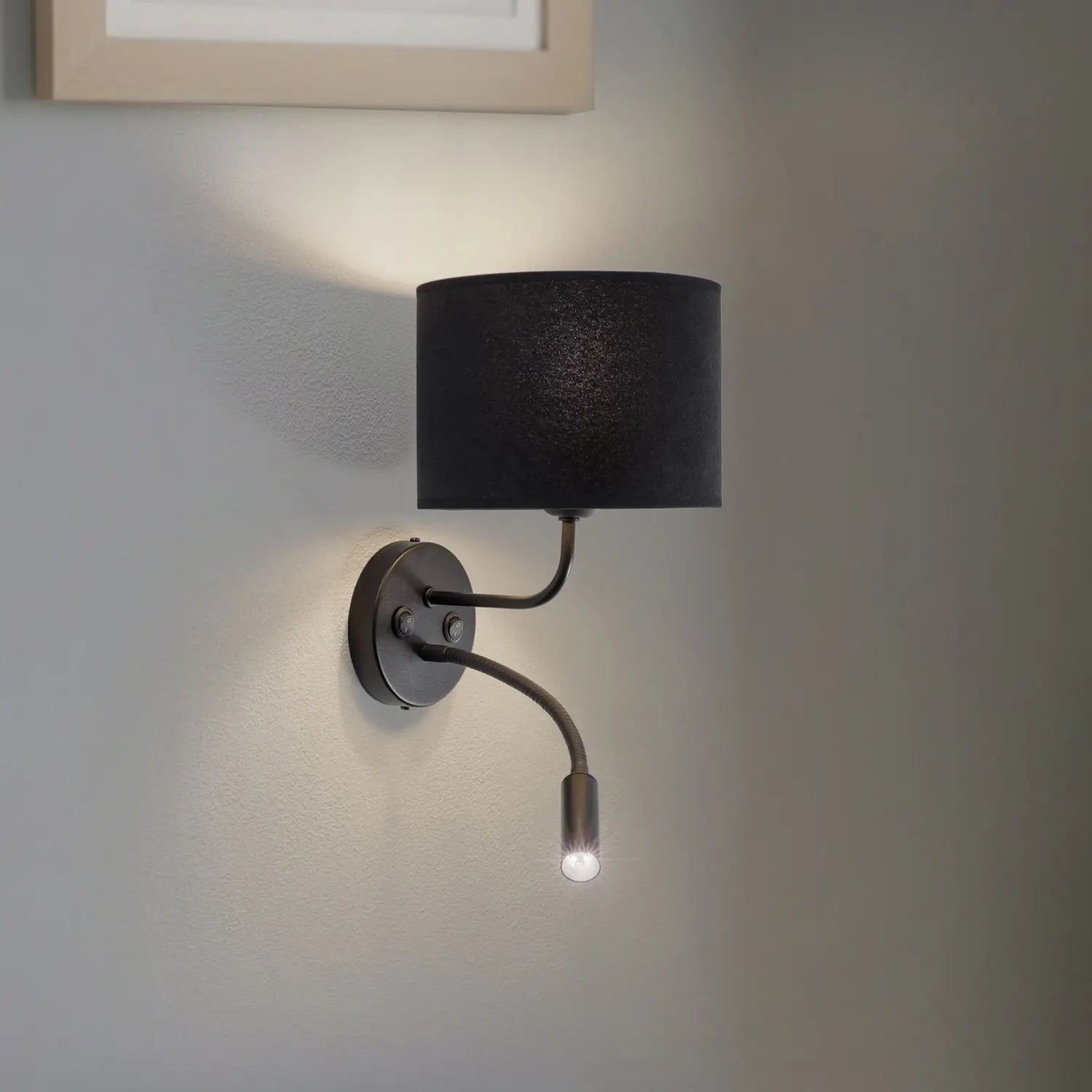 B-Ware Duolla Wandleuchte Leuchte Lampe Schwarz Samt Leselicht Metall E27 G9 2flg - 5905317606776