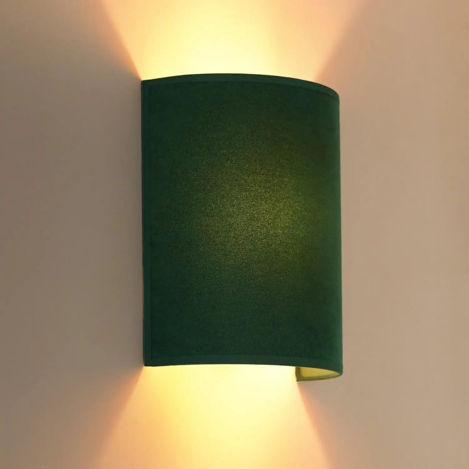 B-Ware Duolla Wandleuchte Wandlampe Semi Circle Samt Dunkelgrün E27 - 5905317606813
