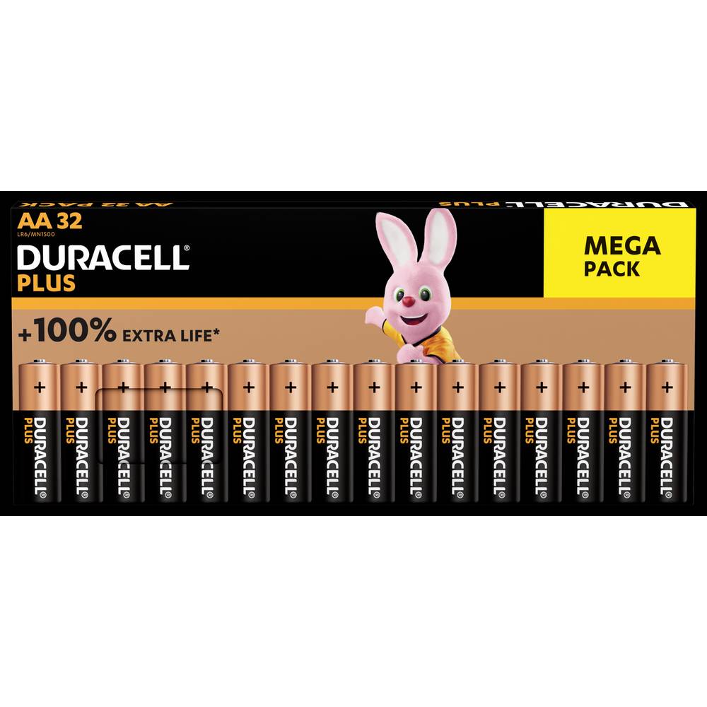 Duracell Plus-AA BP32 Mignon (AA)-Batterie Alkali-Mangan 1.5 V 4 SETS - 5000394149014