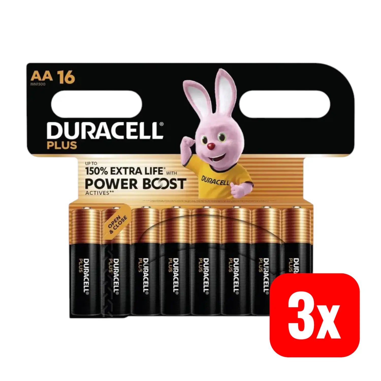 B-Ware Duracell Batterie Mignon Aa Lr6 Plus Power Boost Mn1500 1,5 V 16er Pack 3 Sets - 5000394176386