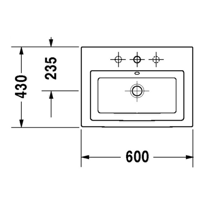 B-Ware Duravit Einbauwaschtisch Waschbecken Waschtisch 2 Nd Floor Weiß überlauf 600x430 - 4021534533808
