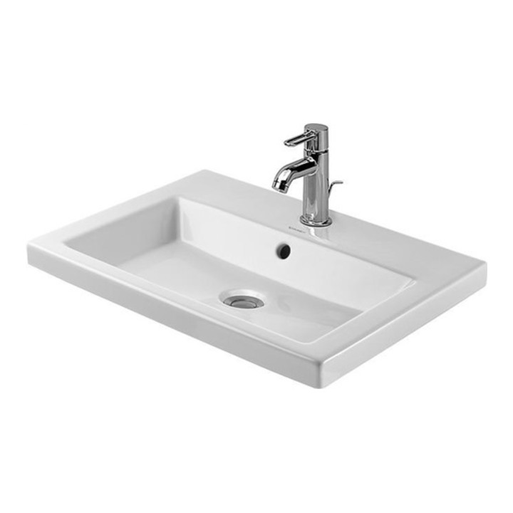 B-Ware Duravit Einbauwaschtisch Waschbecken Waschtisch 2 Nd Floor Weiß überlauf 600x430 - 4021534533808