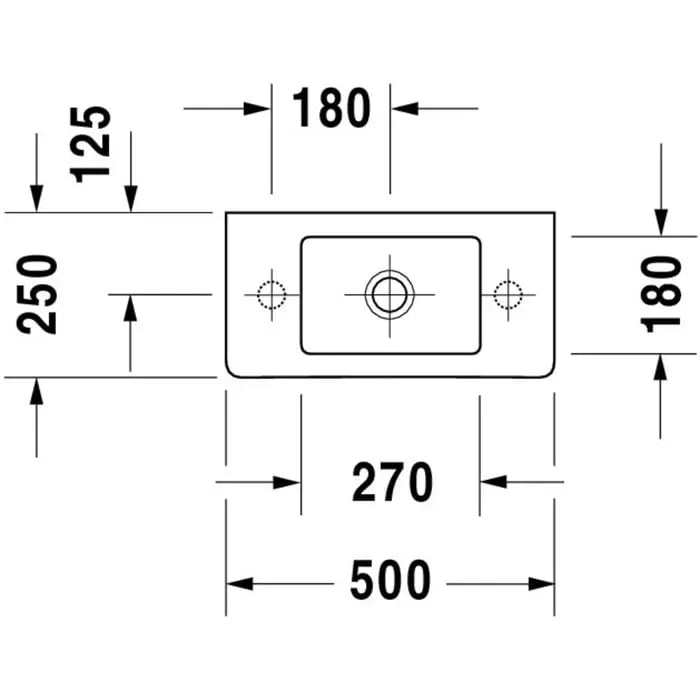 B-Ware Duravit Möbelhandwaschbecken Waschplatz Vero 50x25cm Armaturenloch Rechts Weiß - 4021534347610