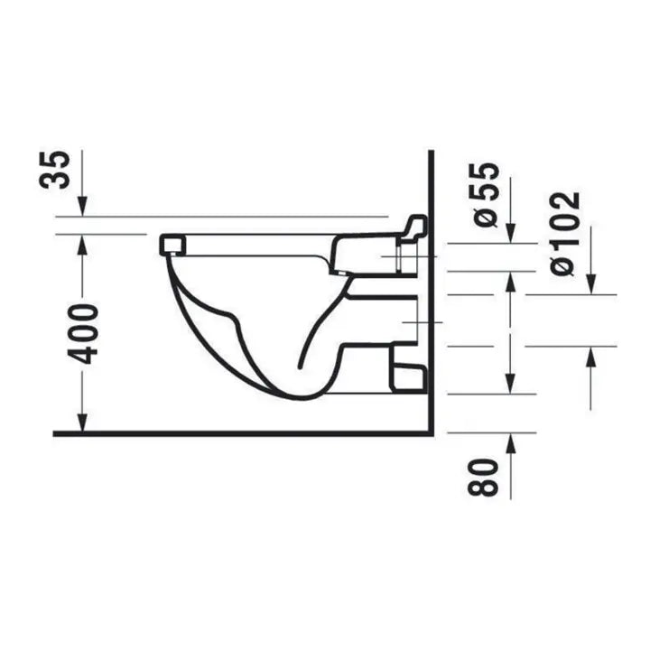 B-Ware Duravit Wand Wc Tiefspüler Toilette Starck 3 36,5x54cm 4,5 L Weiß Uwl Klasse 1 - 4021534223037