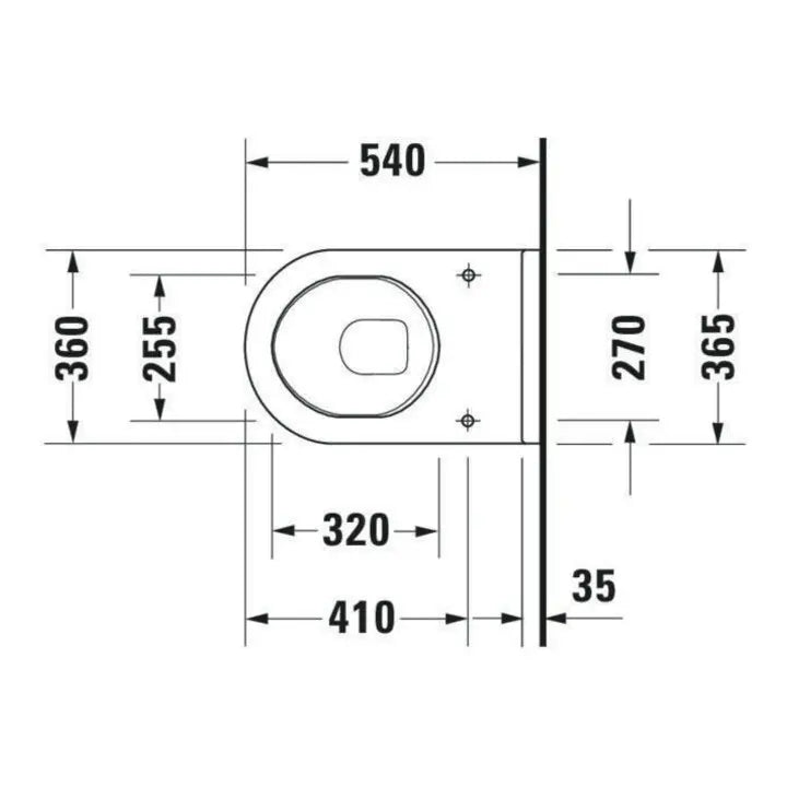 B-Ware Duravit Wand Wc Tiefspüler Toilette Starck 3 36,5x54cm 4,5 L Weiß Uwl Klasse 1 - 4021534223037