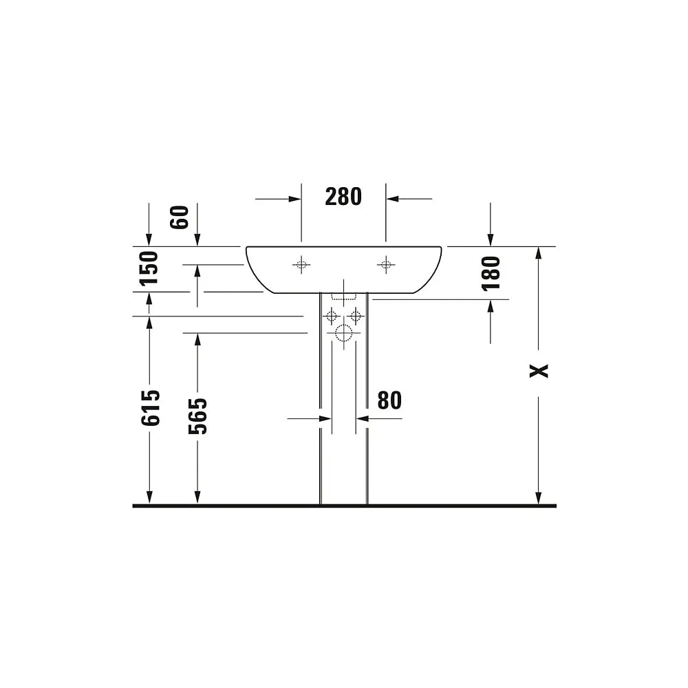 Duravit Waschtisch Waschbecken D-Code 65x50cm Wandmontage Hahnlochbank 7 STÜCK - 4021534344046
