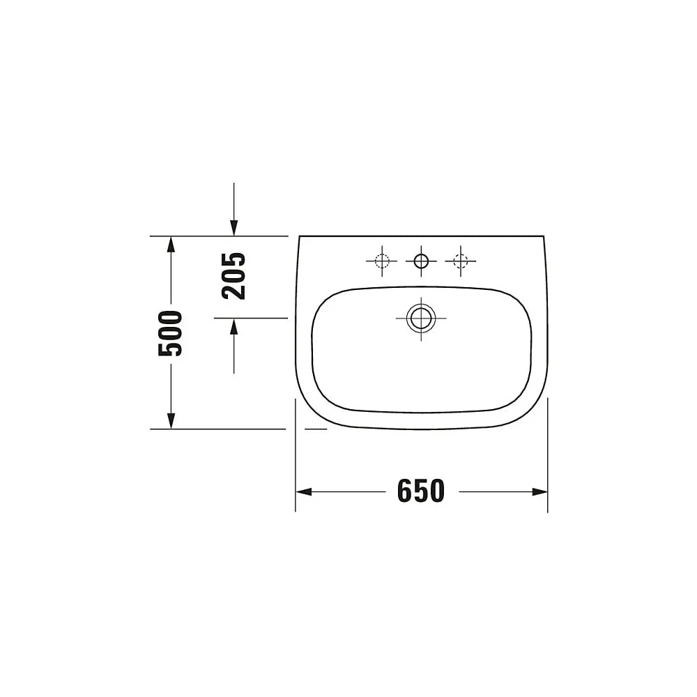 Duravit Waschtisch Waschbecken D-Code 65x50cm Wandmontage Hahnlochbank 7 STÜCK - 4021534344046