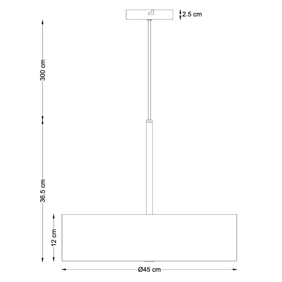 Dyberg Larsen Pendelleuchte Hängelampe Calix Stoffschirm Natur Schwarz 3-flg 757 - 5704709091400