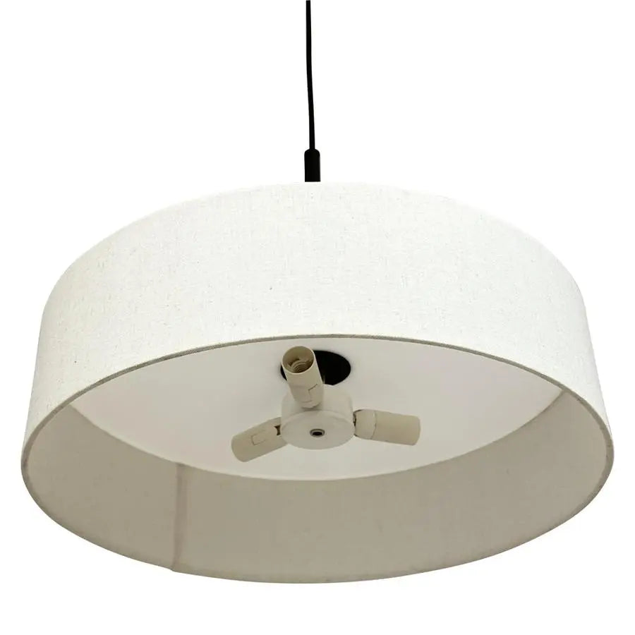 B-Ware Dyberg Larsen Pendelleuchte Hängelampe Calix Stoffschirm Natur Schwarz 3 Flg 757 - 5704709091400
