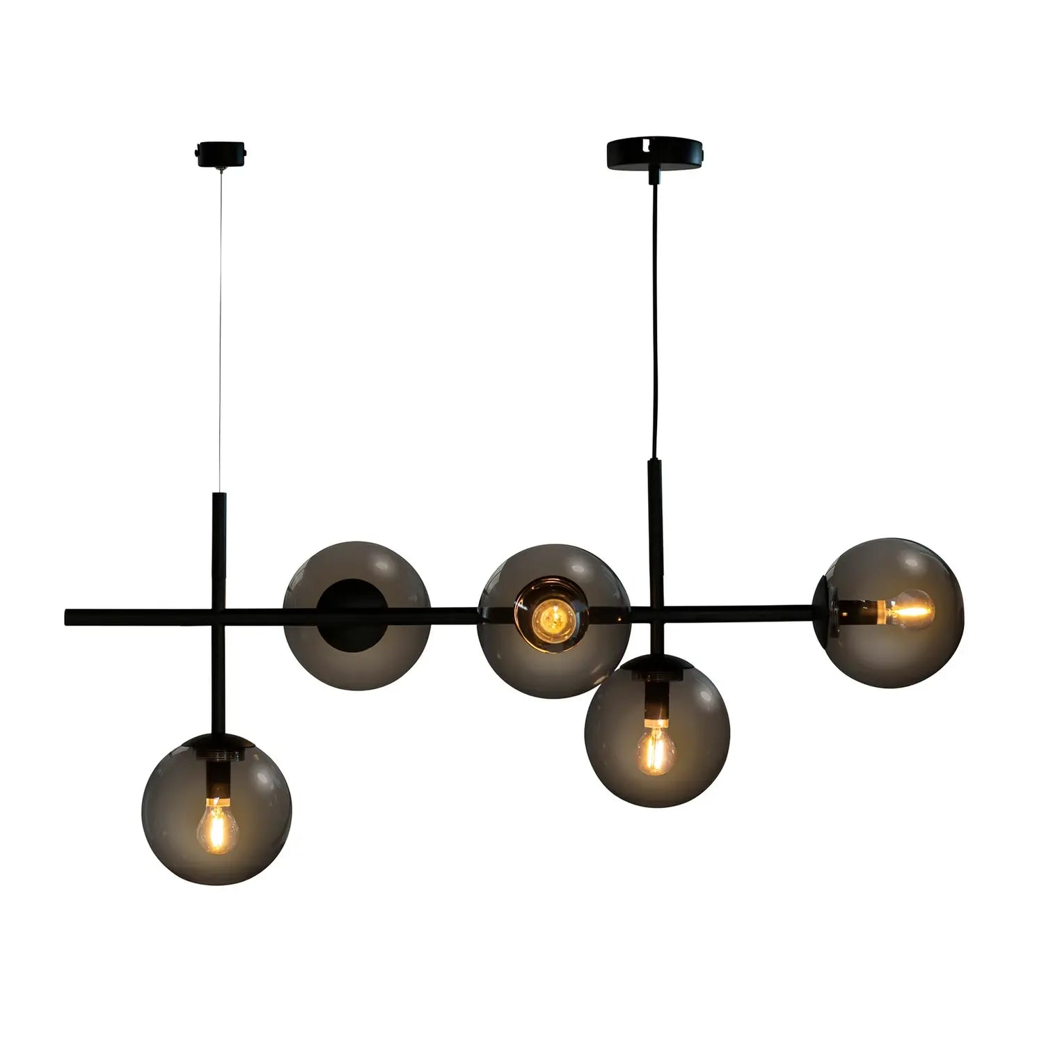 B-Ware Dyberg Larsen Hängeleuchte Pendelleuchte Como Schwarz Rauchgrau Metall Glas - 5704709081401