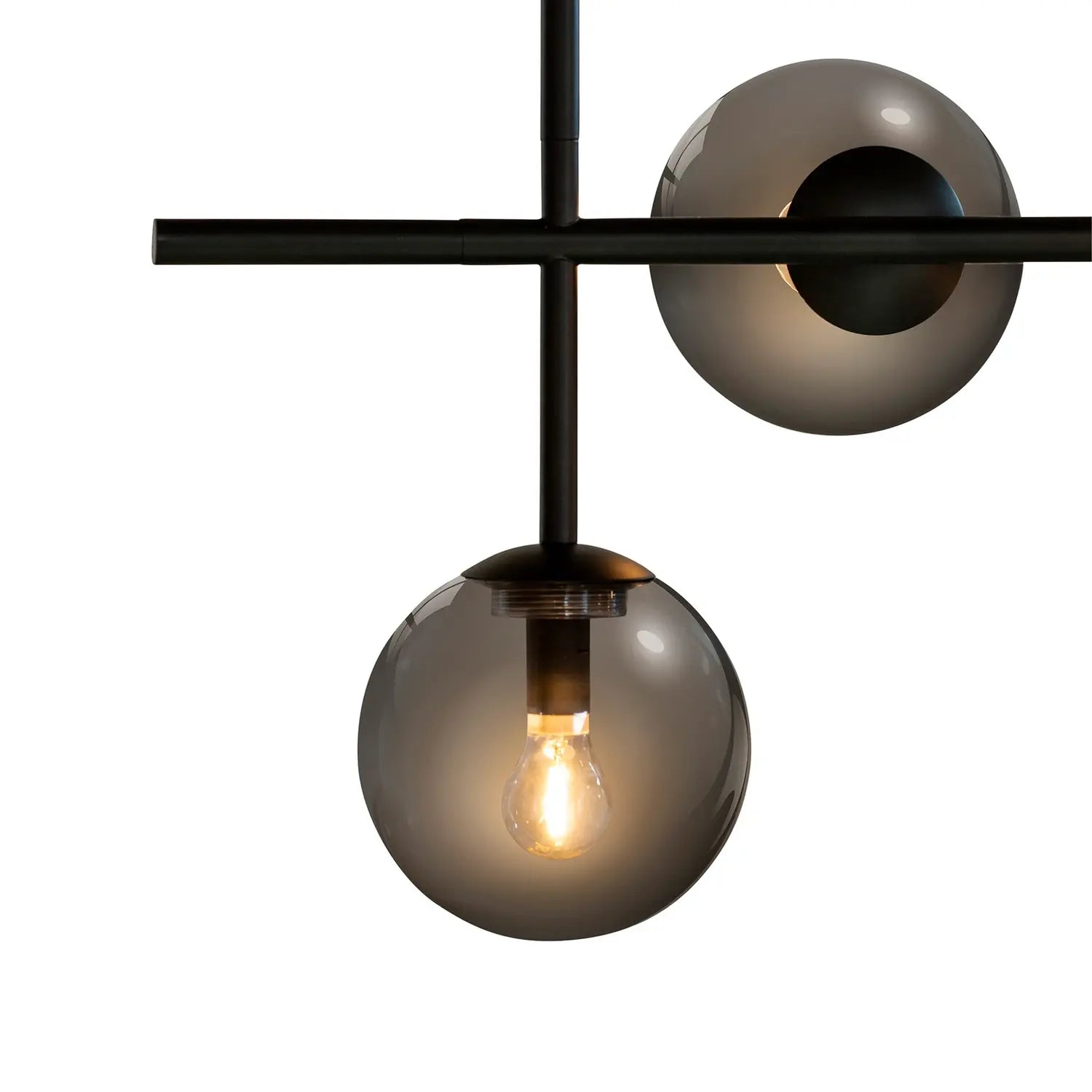B-Ware Dyberg Larsen Hängeleuchte Pendelleuchte Como Schwarz Rauchgrau Metall Glas - 5704709081401
