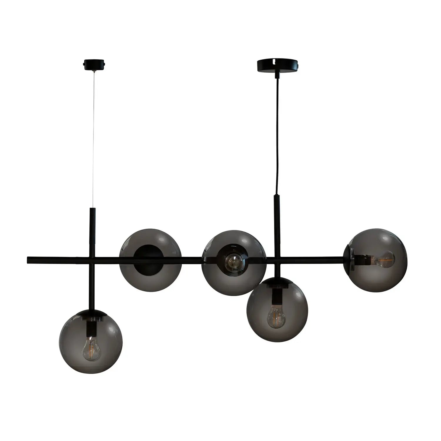 B-Ware Dyberg Larsen Hängeleuchte Pendelleuchte Como Schwarz Rauchgrau Metall Glas - 5704709081401