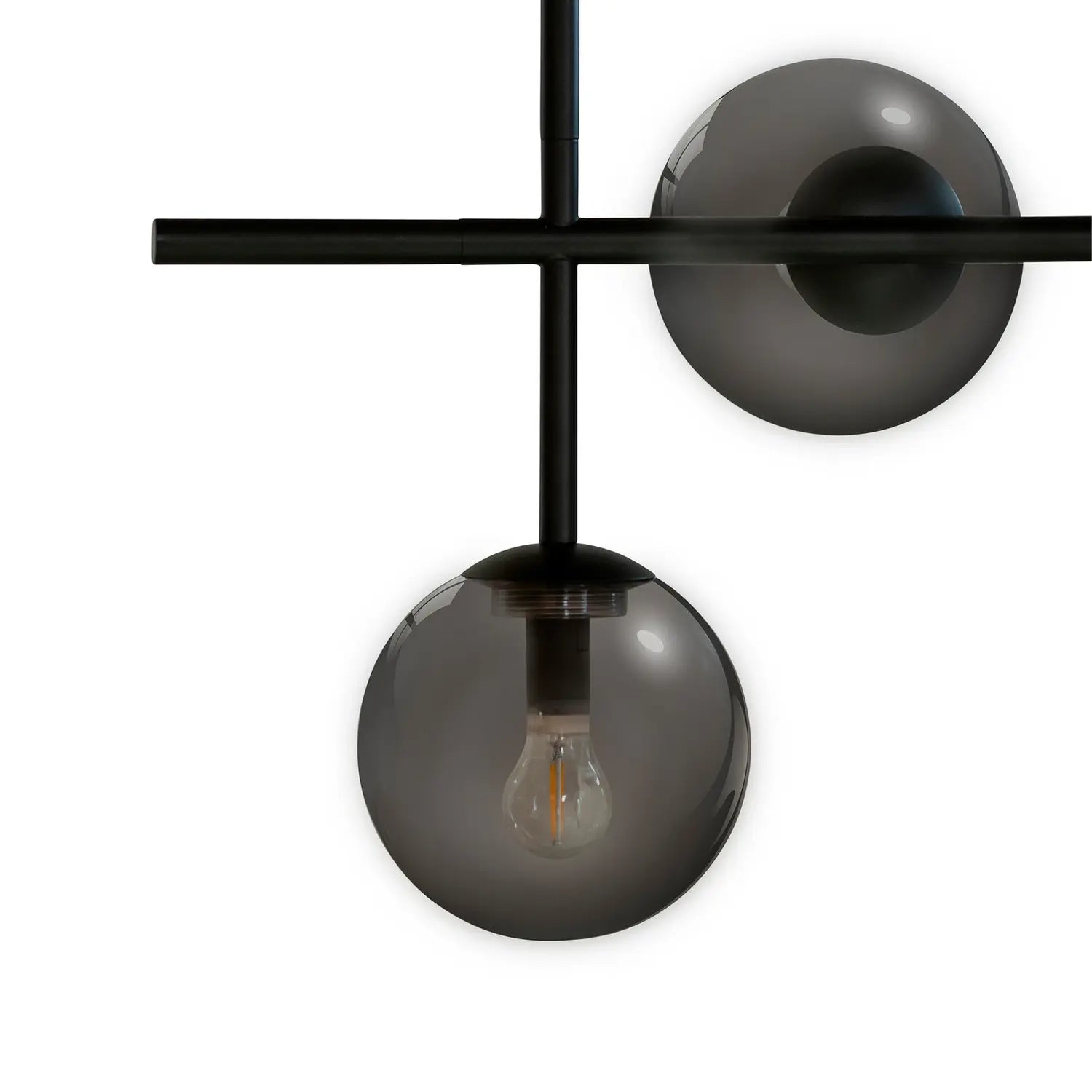 B-Ware Dyberg Larsen Hängeleuchte Pendelleuchte Como Schwarz Rauchgrau Metall Glas - 5704709081401