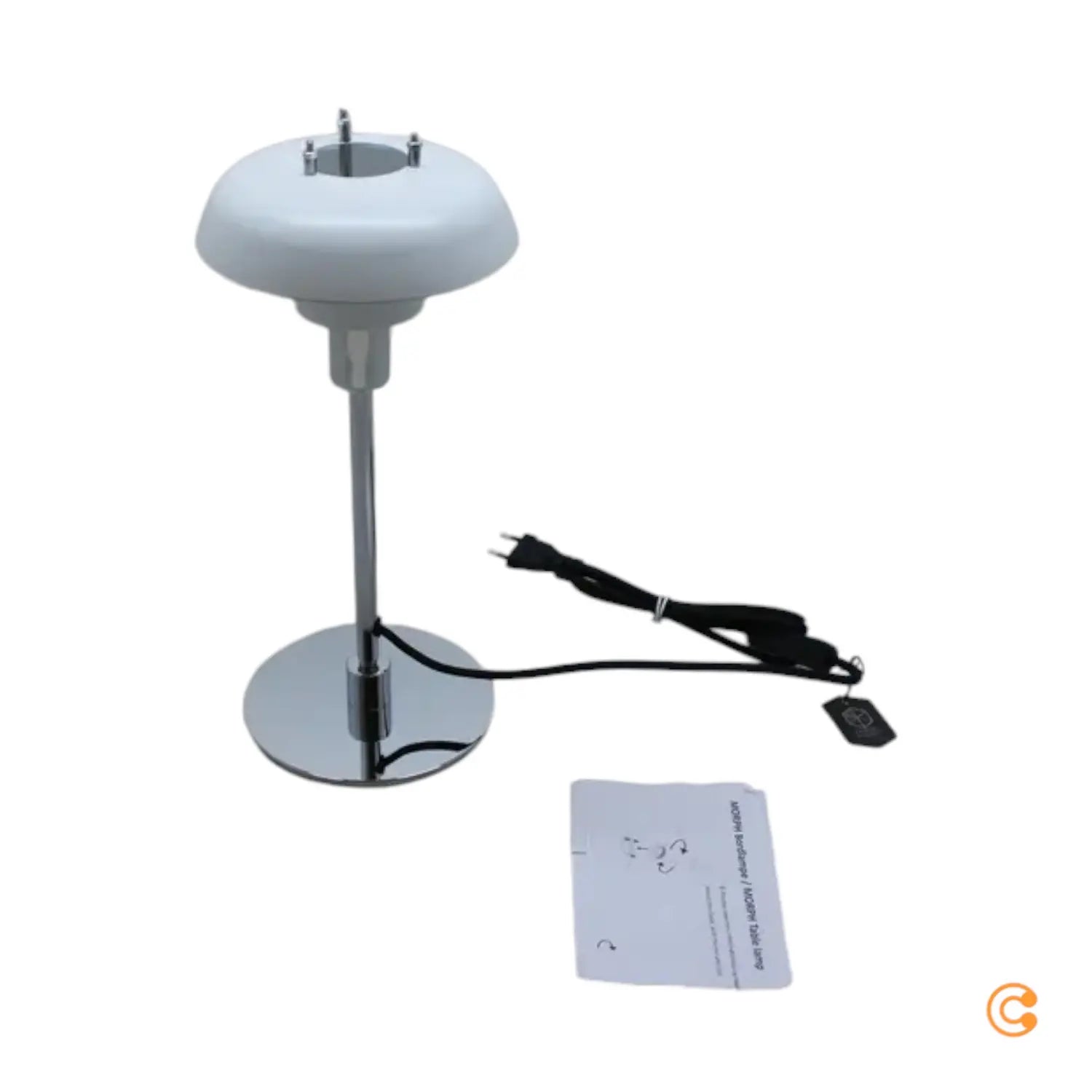 B-Ware Dyberg Larsen Tischlampe Leuchte Morph Weiß Chrom Höhe 35 Cm Siehe Text/Foto - 5704709082217