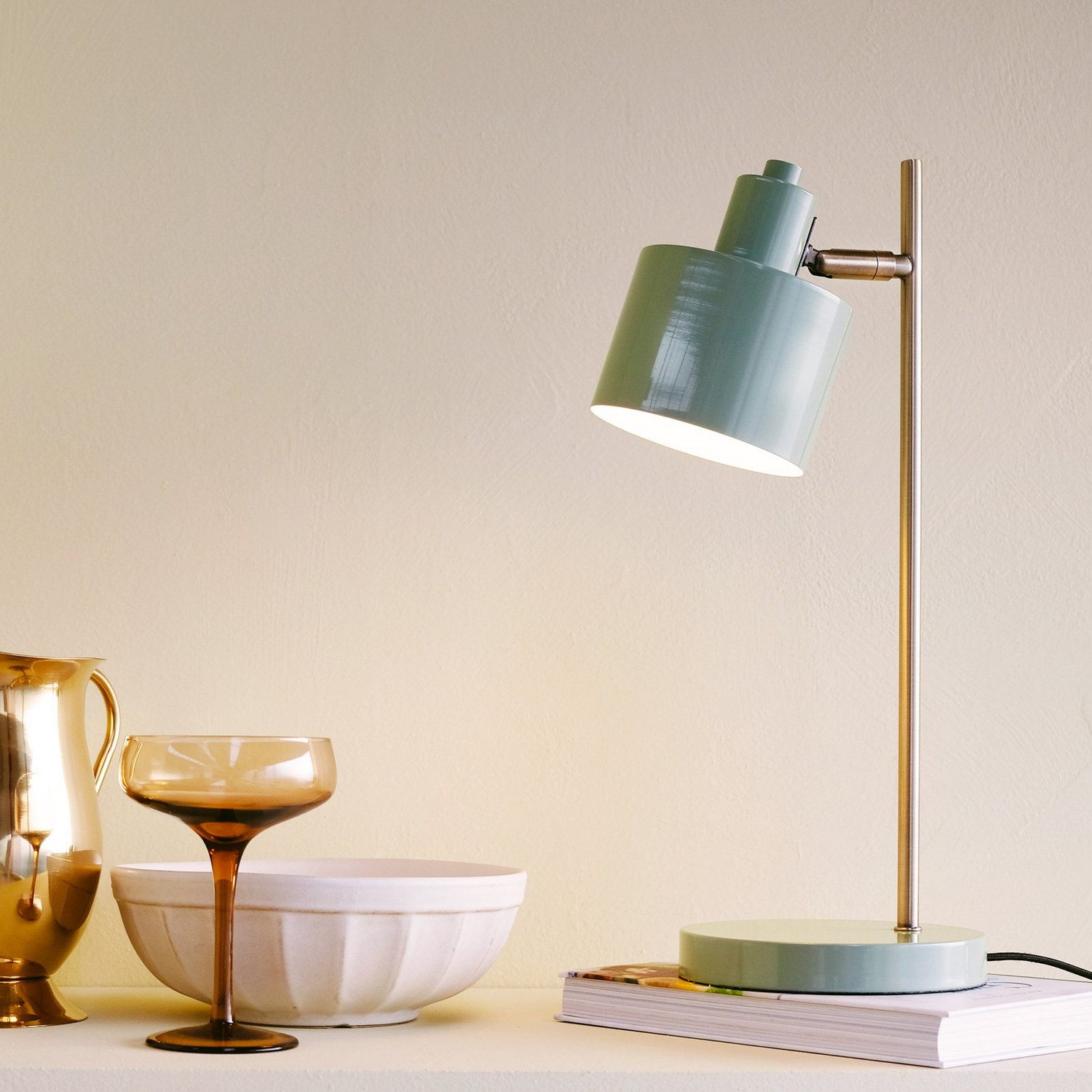 Dyberg Larsen Tischlampe Ocean Oliv Tischleuchte Leuchte Lampe Höhe 43 Cm Metall B-Ware