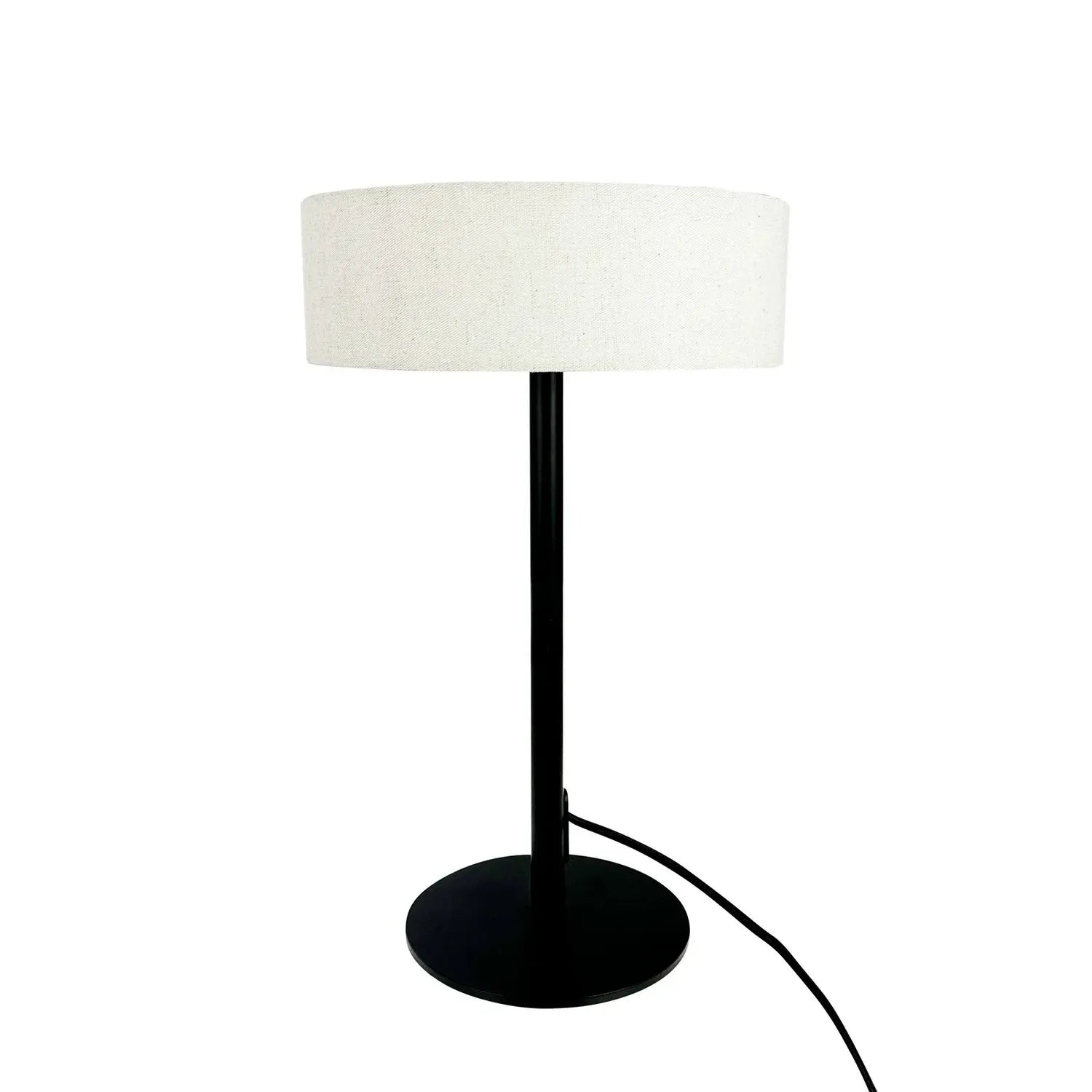 B-Ware Dyberg Larsen Tischleuchte Lampe Calix Schwarz Naturfarben Metall Textil 40 Cm - 5704709091431