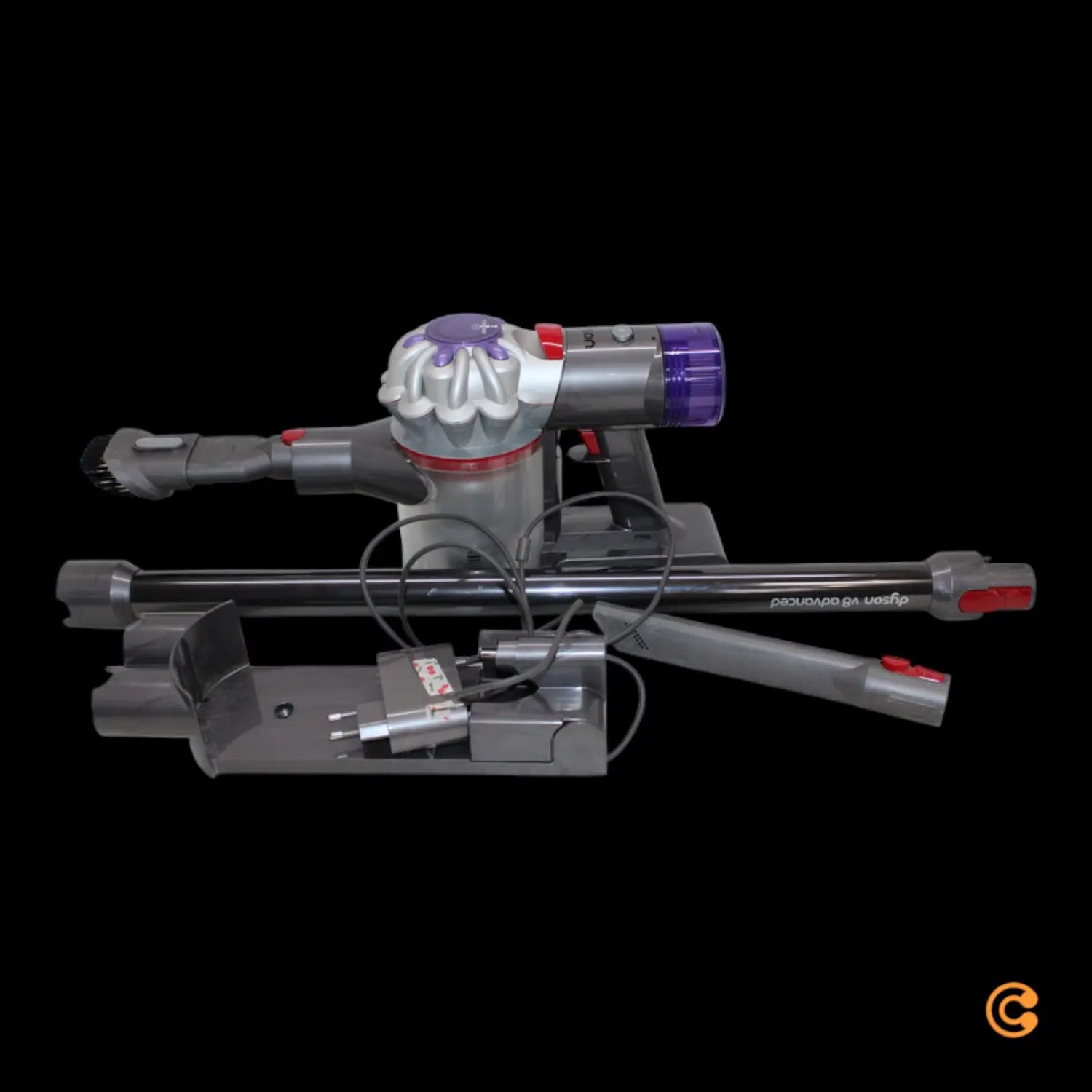 C-Ware Dyson Akku Staubsauger Zyklon V8 Advanced Silber Nickel Motorbar Siehe Text/Foto